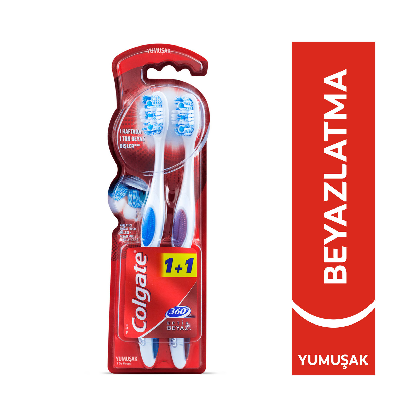 Colgate 360 Optik Beyaz Yumuşak Diş Fırçası 1+1