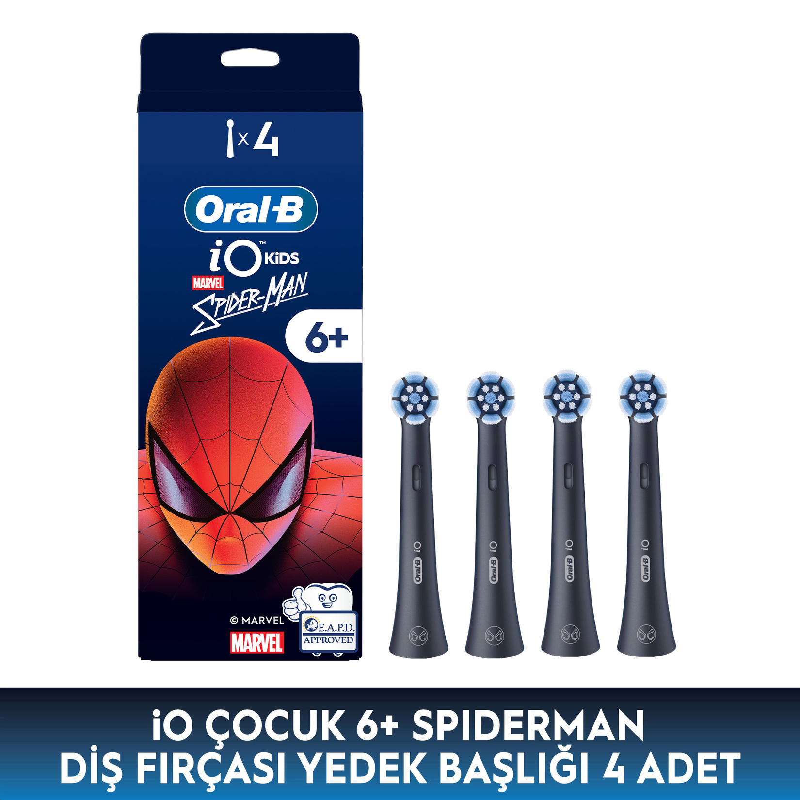 Oral-B iO Çocuk 6+ Spiderman Diş Fırçası Yedek Başlığı 4 Adet - Görsel 2