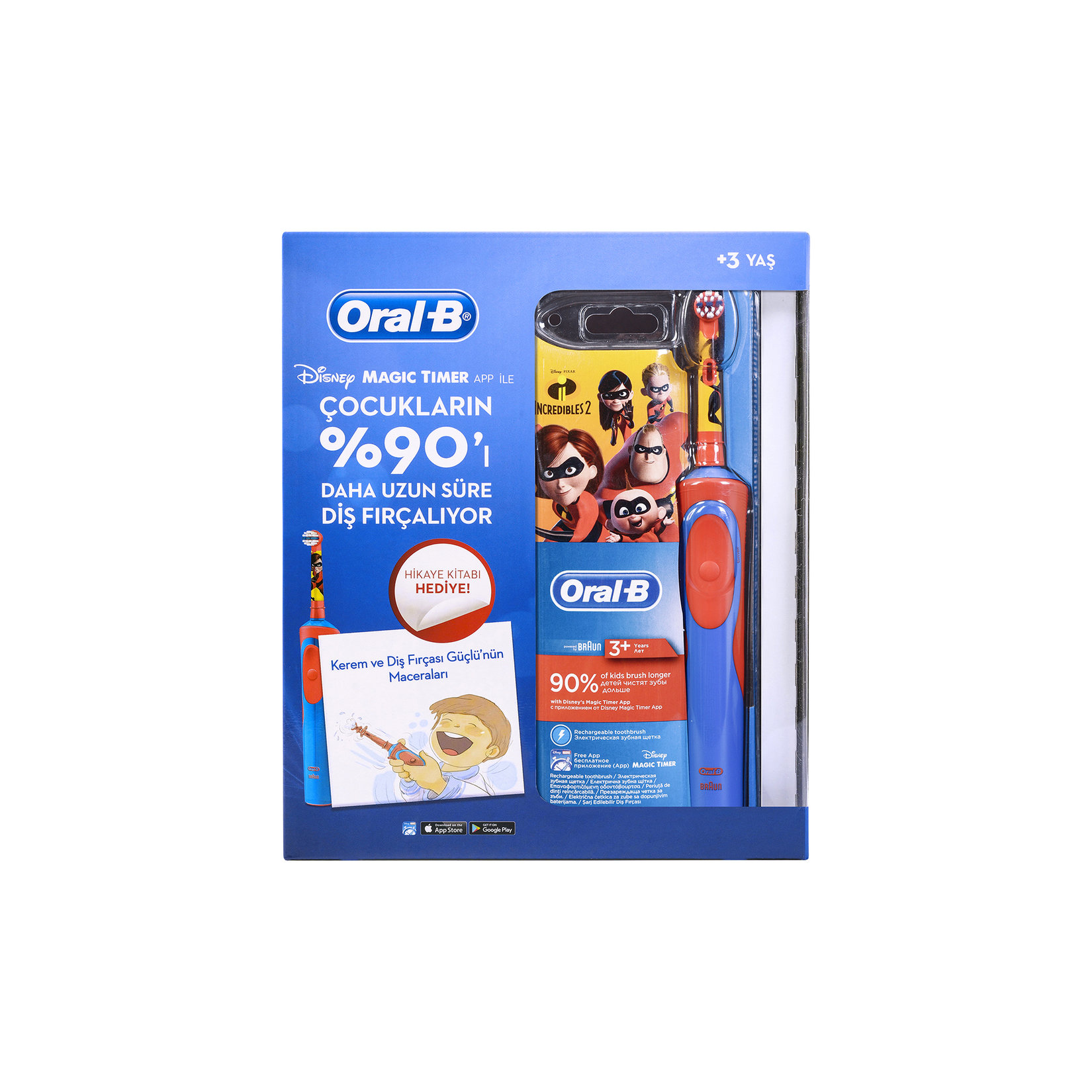 Oral-B Çocuk Şarjlı Diş Fırçası D12 Incredıbles+Ki