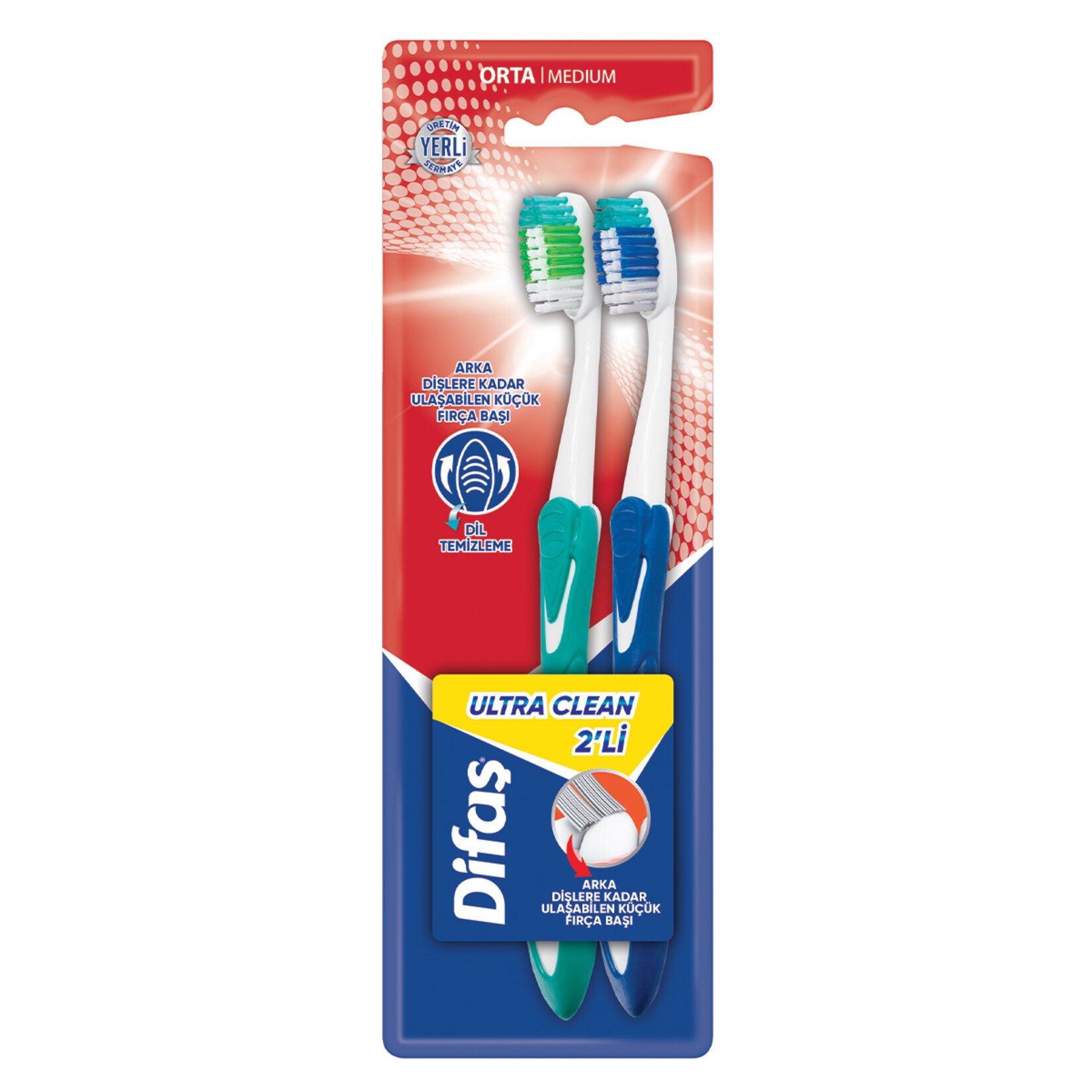 Difaş Ultra Clean 2Li Diş Fırçası