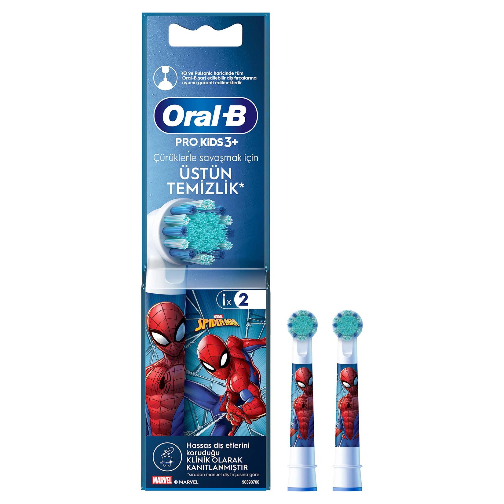 Oral-B Spiderman Şarjlı Diş Fırçası Yedek Başlığı Beyaz 2'li - Görsel 1