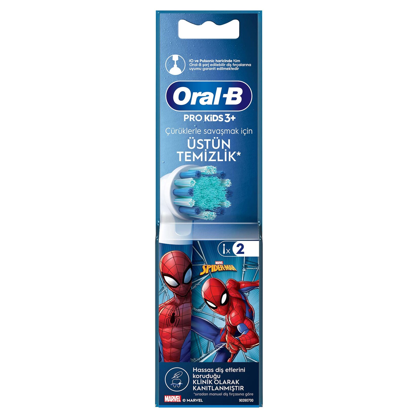Oral-B Spiderman Şarjlı Diş Fırçası Yedek Başlığı Beyaz 2'li - Görsel 2