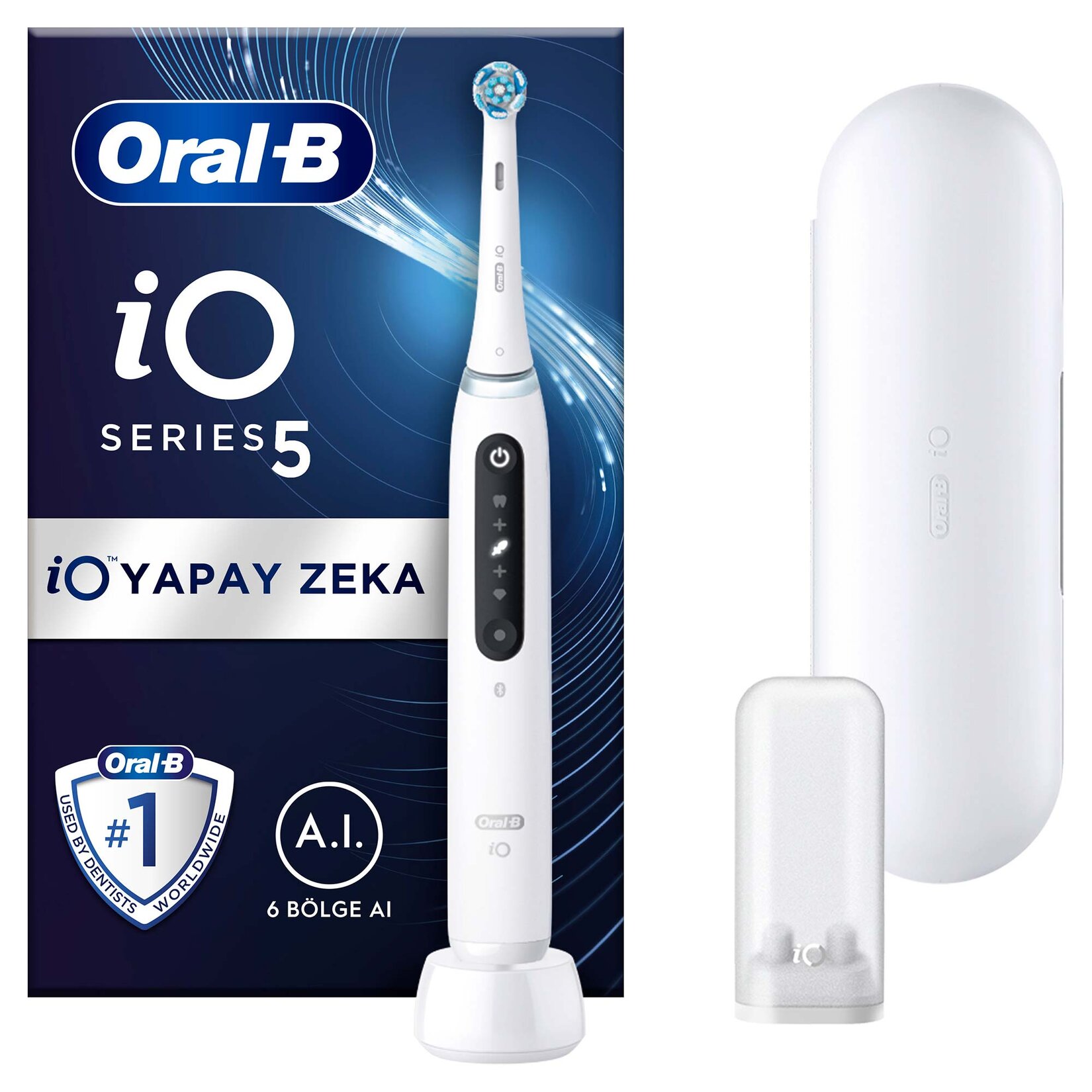 Oral-B İo5 Şarjlı Diş Fırçası Beyaz - Görsel 1