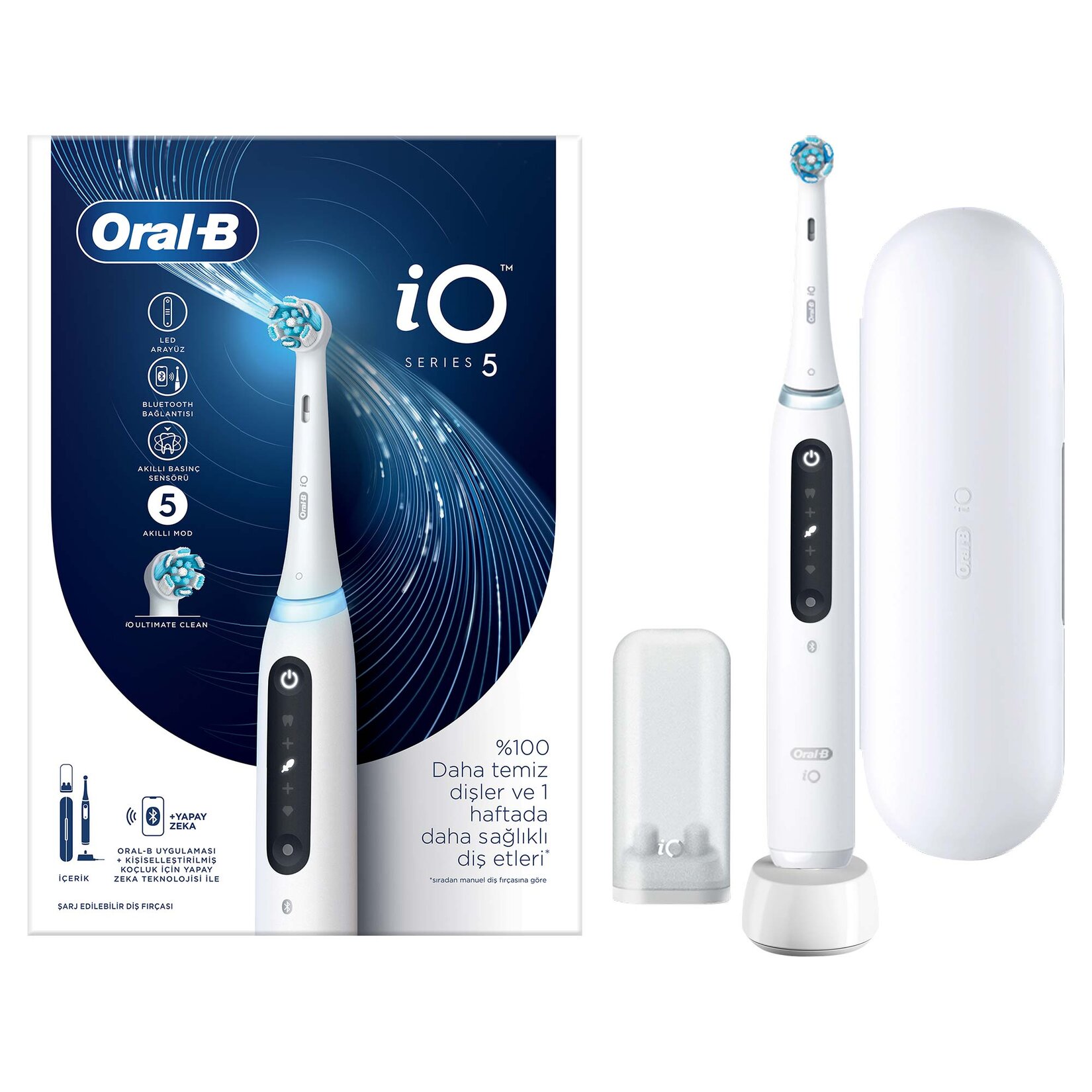 Oral-B İo5 Şarjlı Diş Fırçası Beyaz - Görsel 2