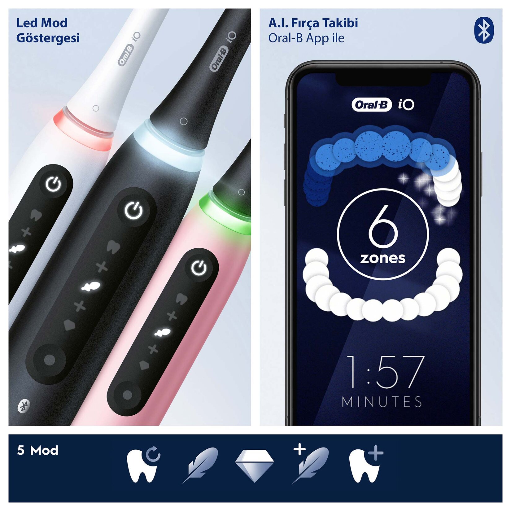 Oral-B İo5 Şarjlı Diş Fırçası Beyaz - Görsel 4