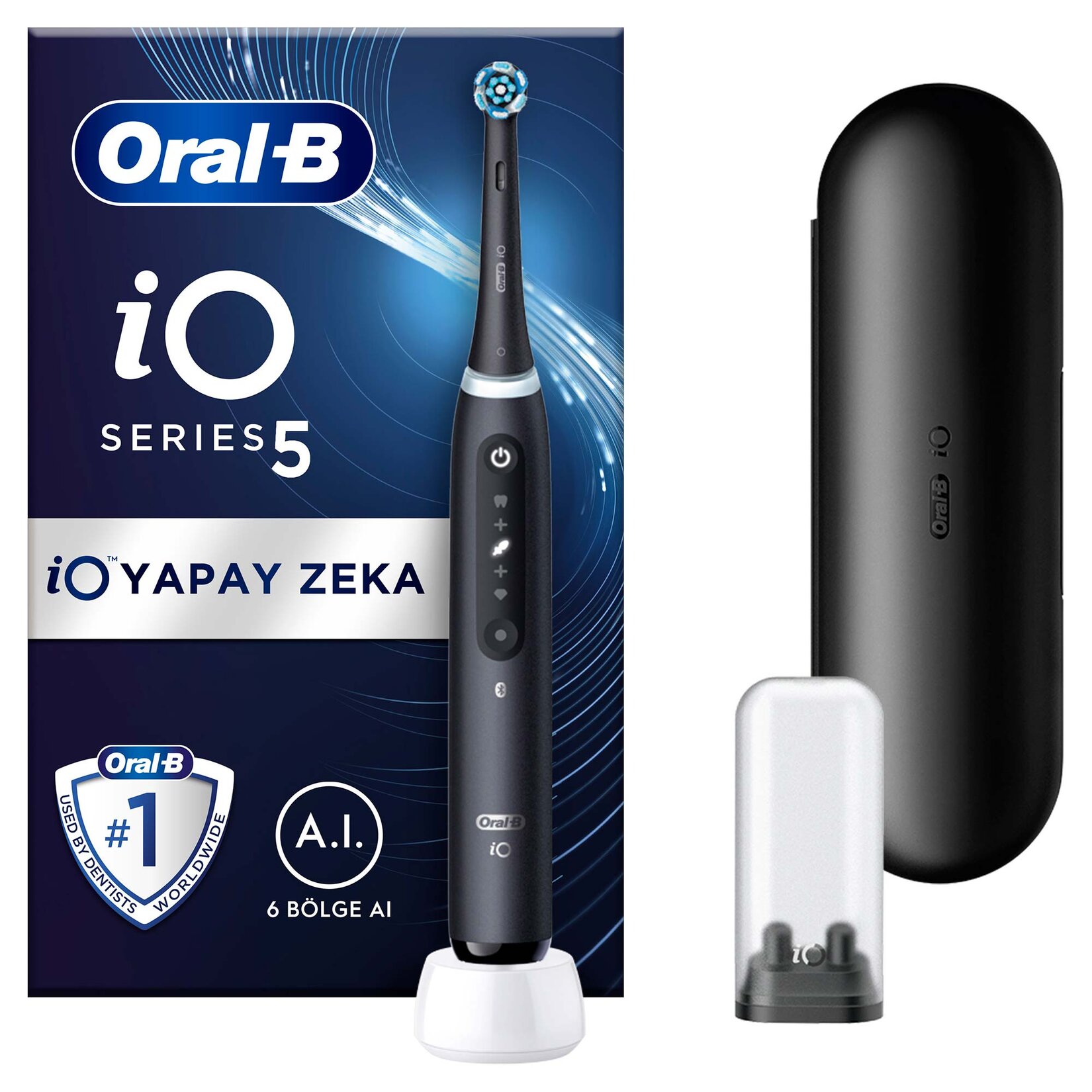 Oral-B İo5 Şarjlı Diş Fırçası Siyah - Görsel 1