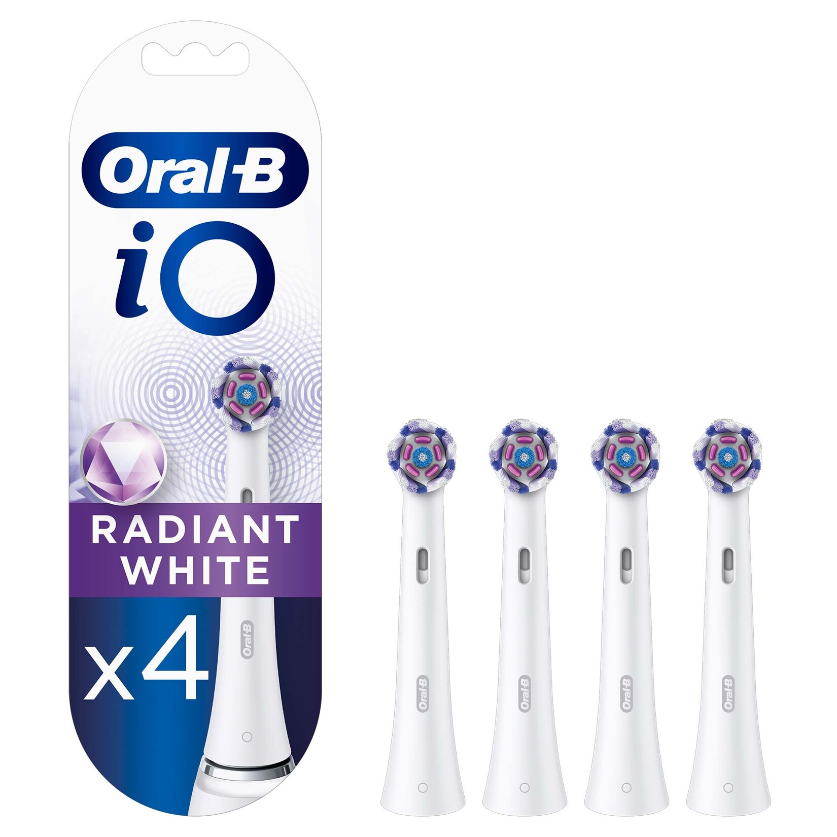 Oral-B Io Radiant White Şarjlı Fırça Başlığı 4'lü - Görsel 1