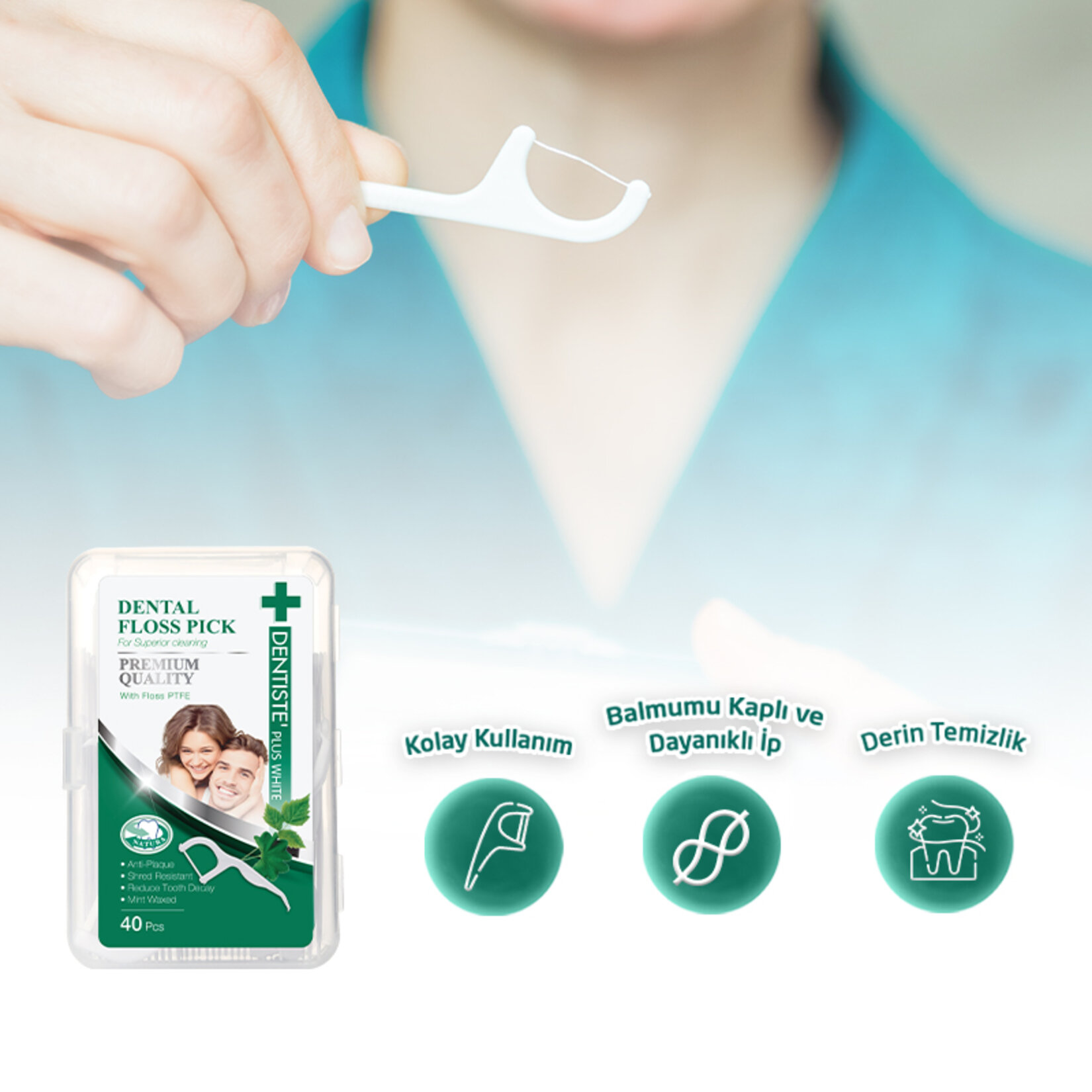 Dentiste Kürdanlı Diş İpi 40 Adet - Görsel 4