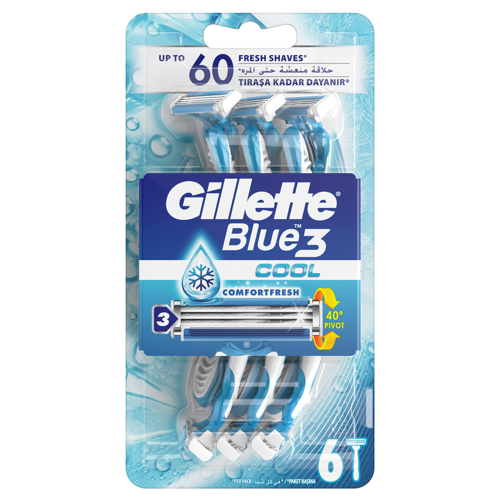 Gillette Blue3 Plus Cool Tıraş Bıçağı 6'lı - Görsel 1