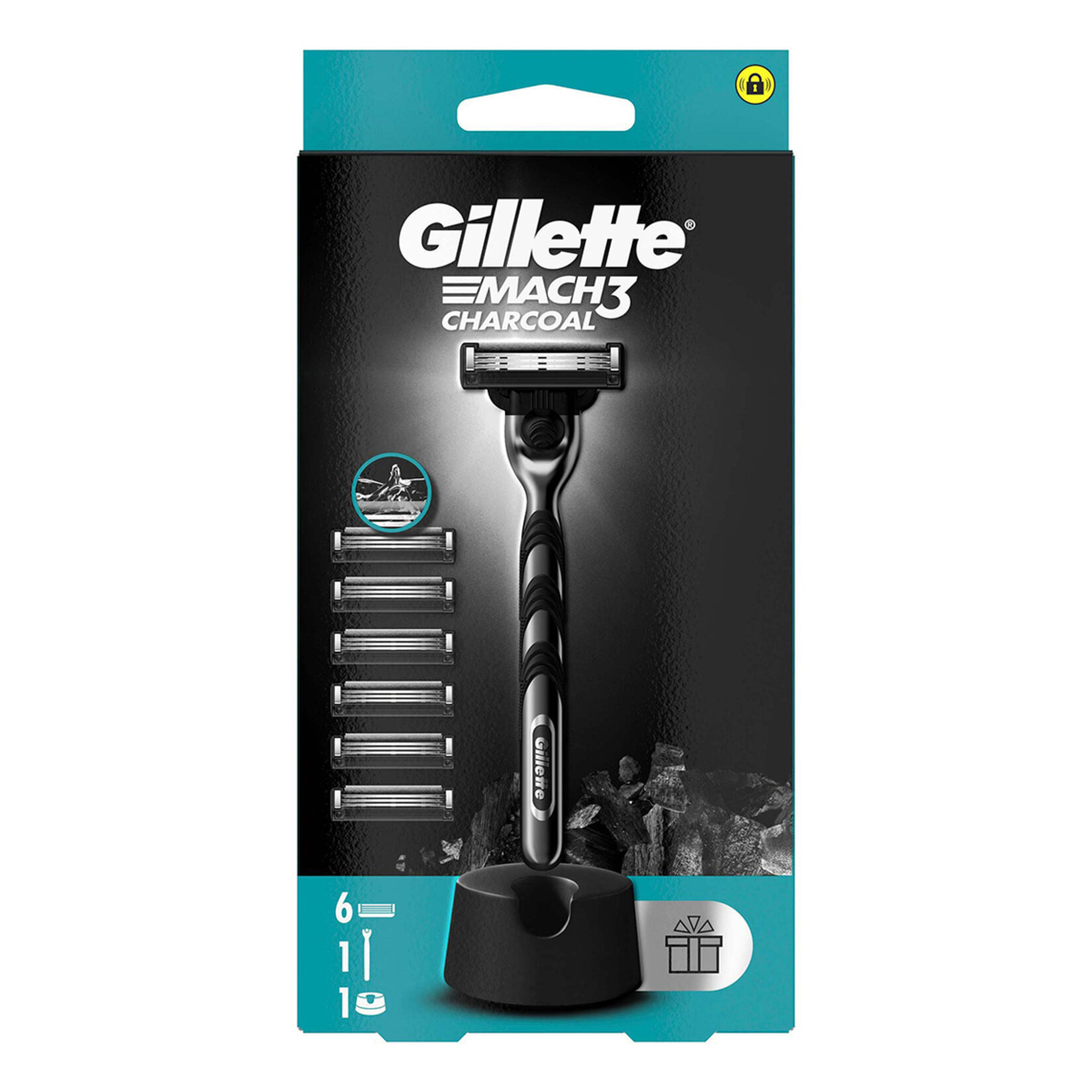 Gillette Mach3 Kömür Makine + 6 Yedek Tıraş Bıçağı - Görsel 1