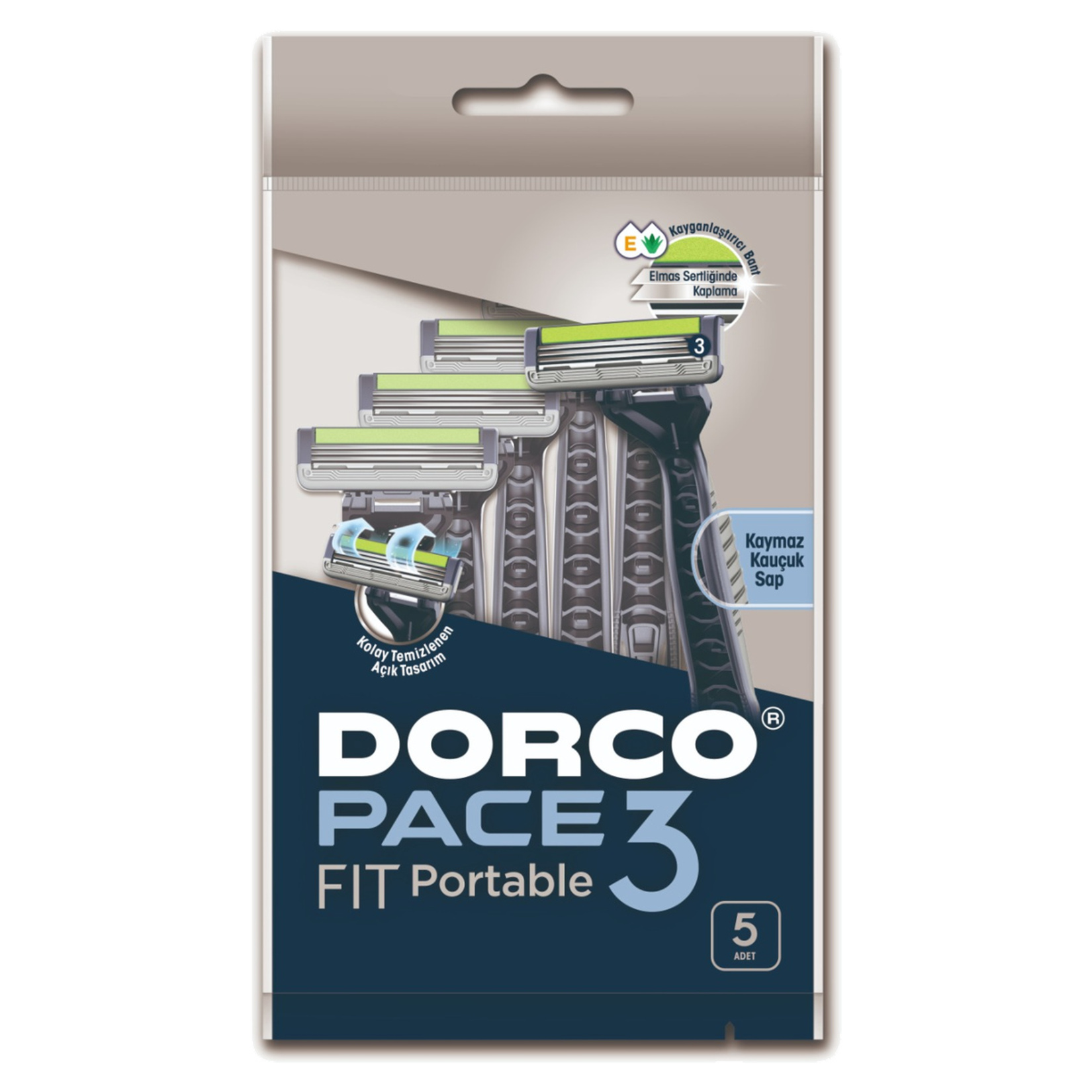 Dorco Pace 3 Fit Üç Bıçaklı Kullan At Tıraş Bıçağı 5'li - Görsel 1
