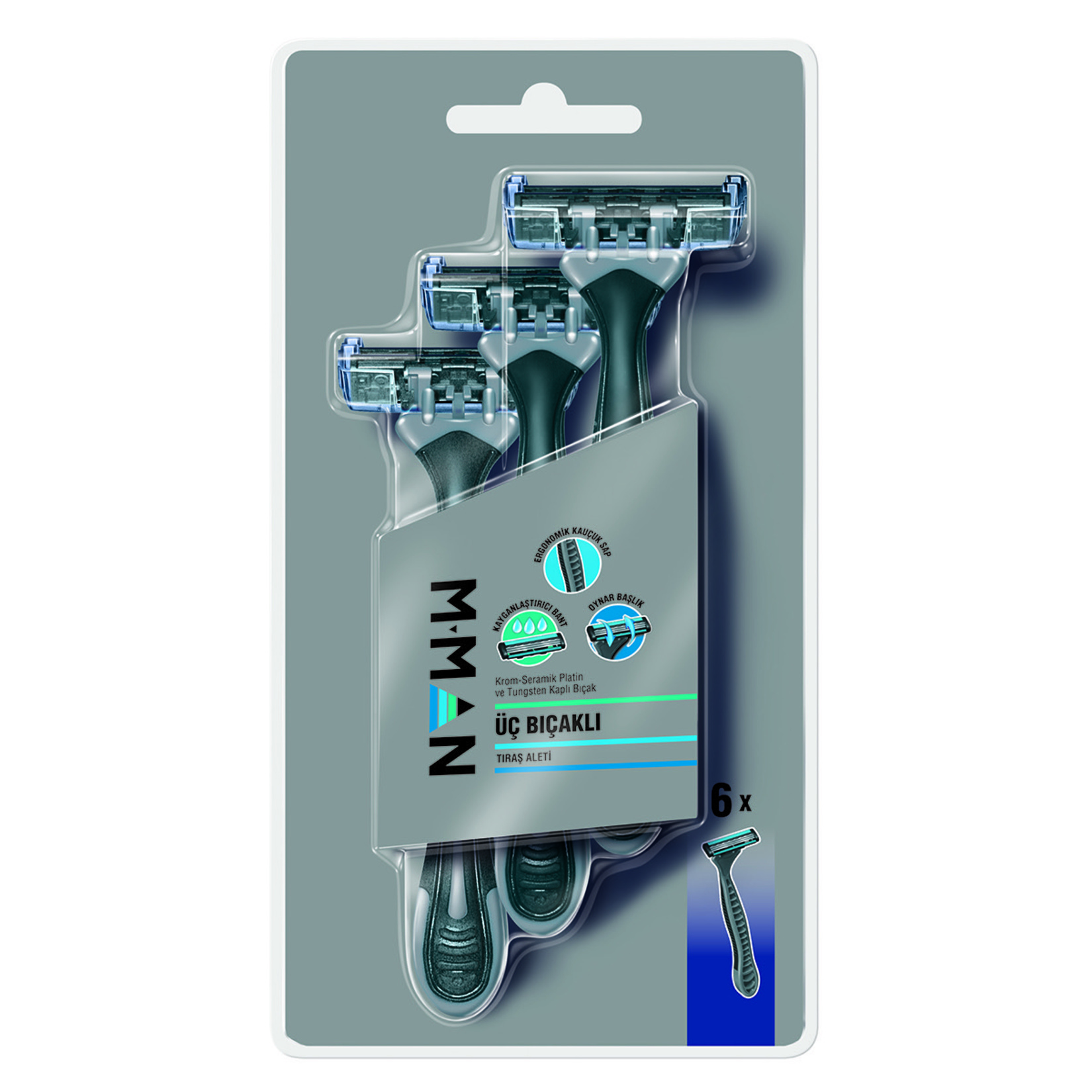 M Man 3 Bıçaklı Tıraş Aleti 6'lı Blister