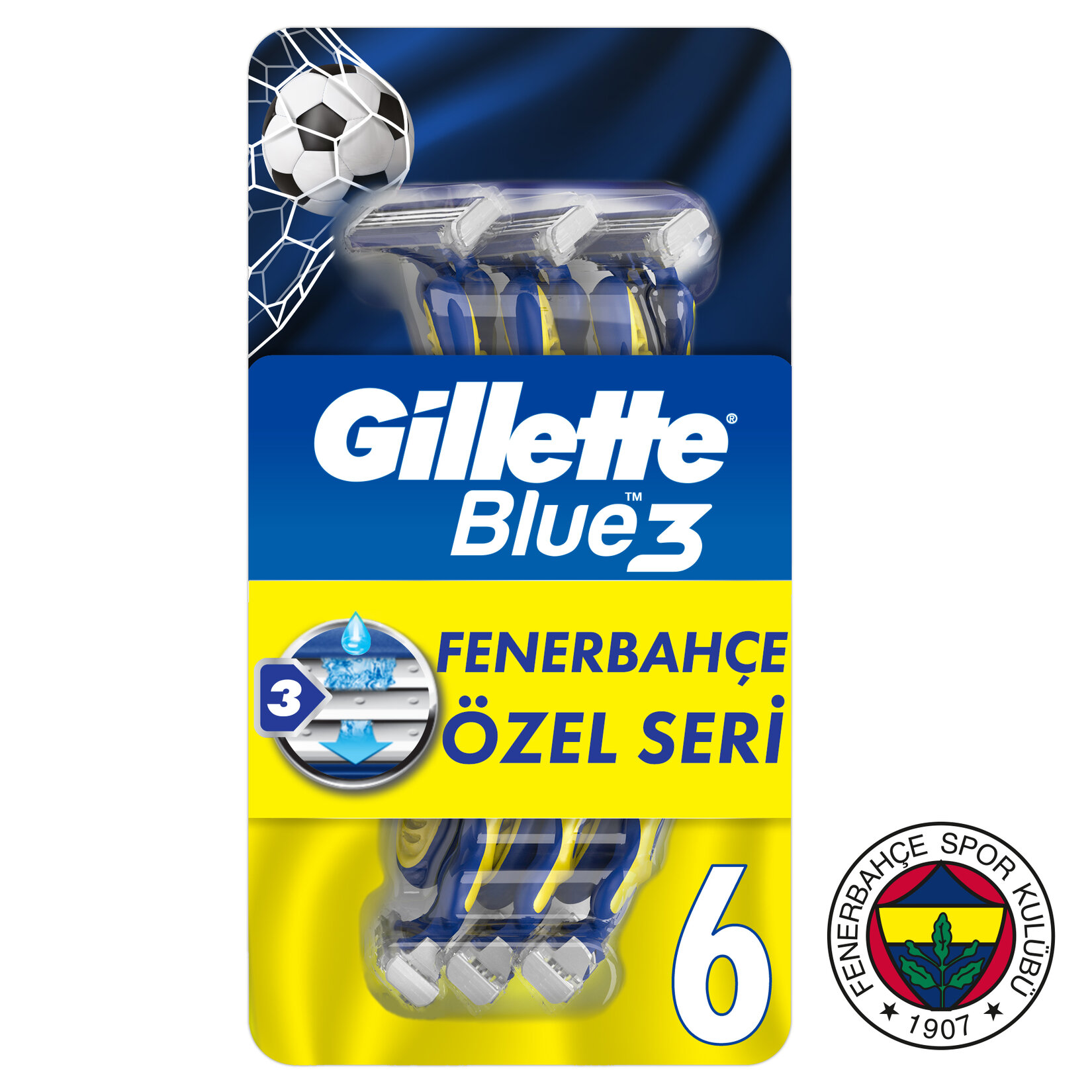 Gillette Blue3 6 Adet Fenerbahce Taraftar Paketi - Görsel 2