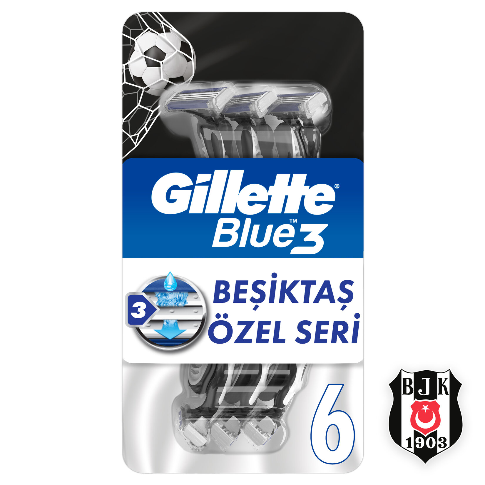 Gillette Blue3 6 Adet Besiktas Taraftar Paketi - Görsel 2