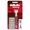 Gillette Gövde + 6 Yedek Bıçak-Sensor3 H+6 Red Razor - Görsel 1