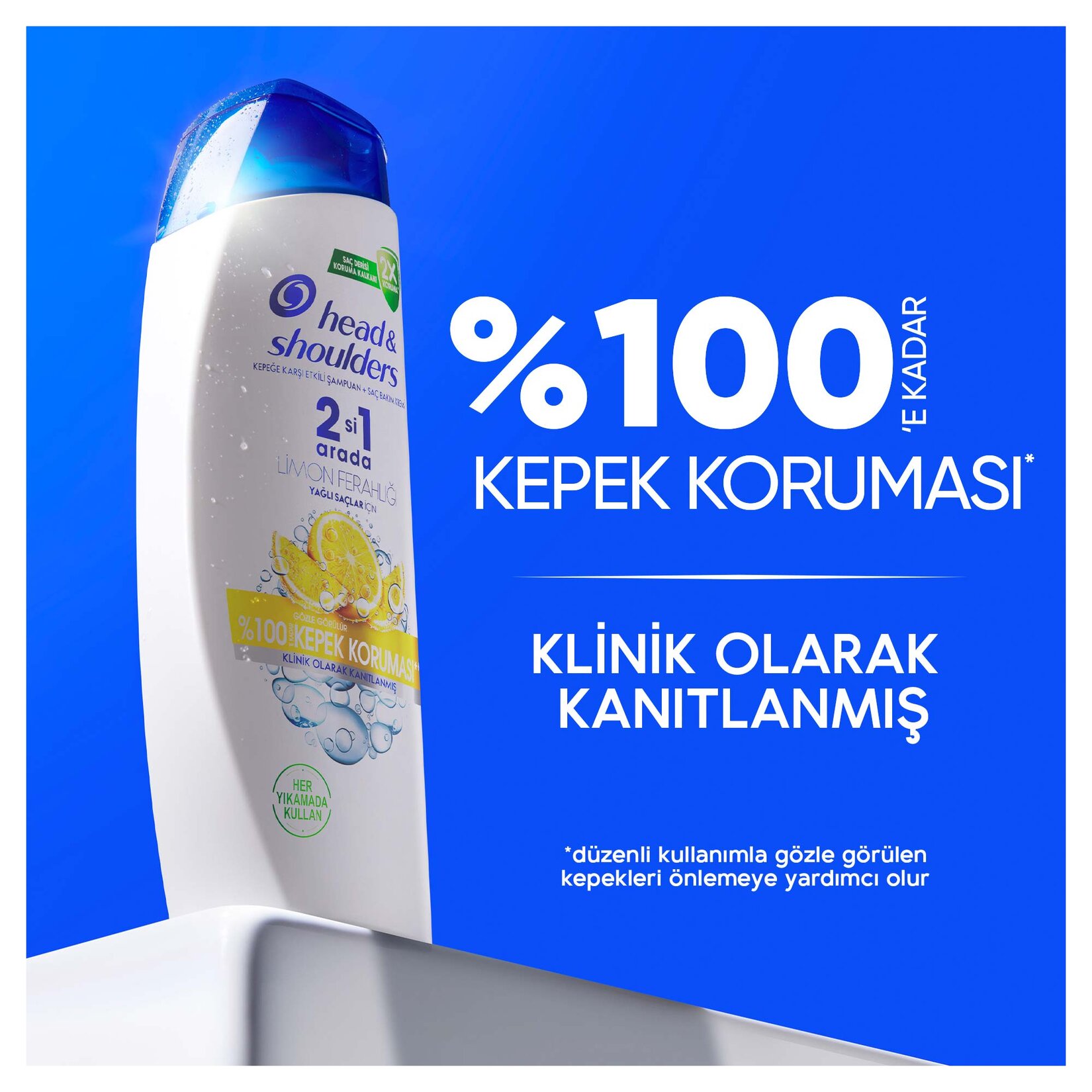 Head & Shoulders Şampuan Limon Ferahlığı 2in1 330 Ml - Görsel 3