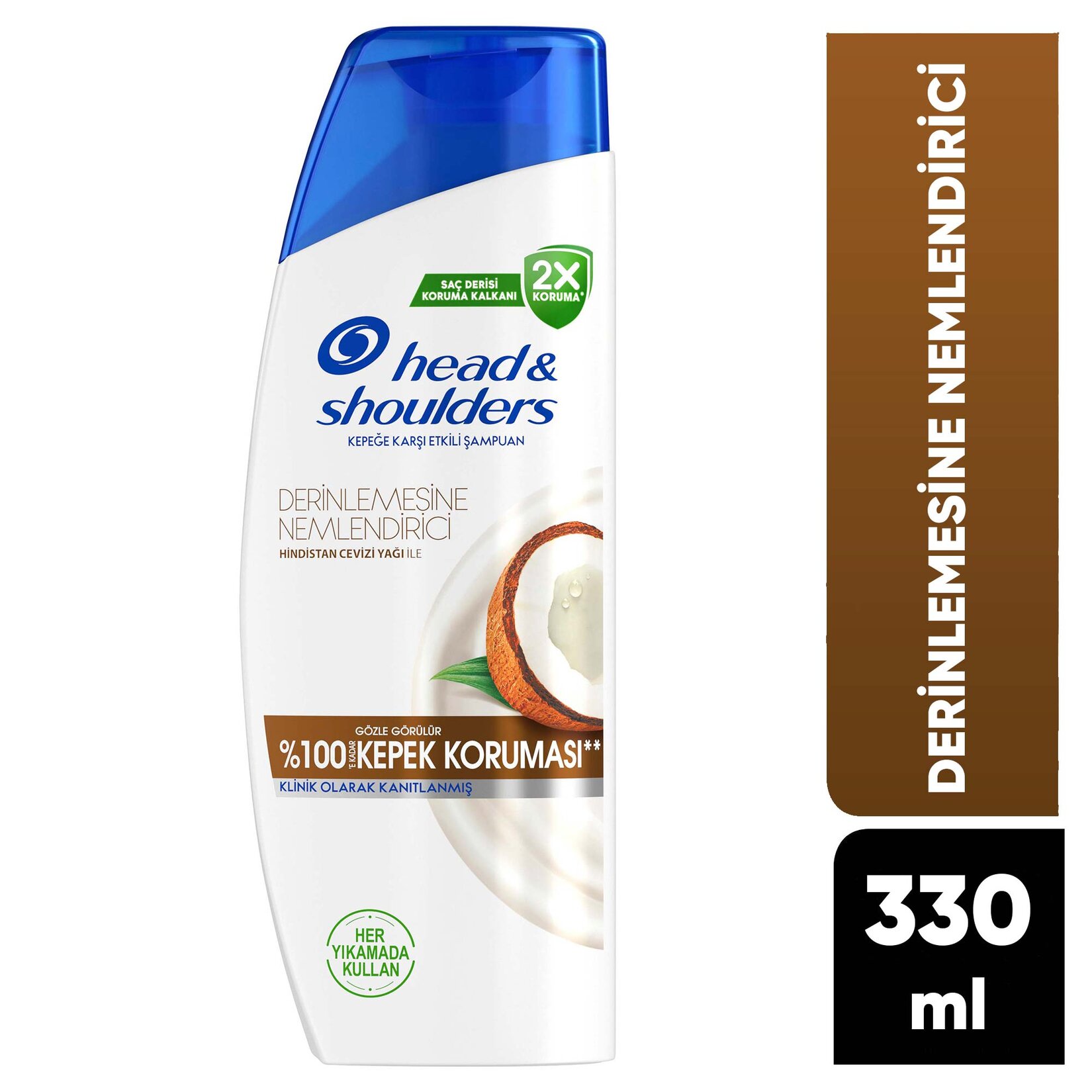 Head & Shoulders Şampuan Derinlemesine Nemlendirici Hindistan Cevizi 1in1 330 Ml - Görsel 2
