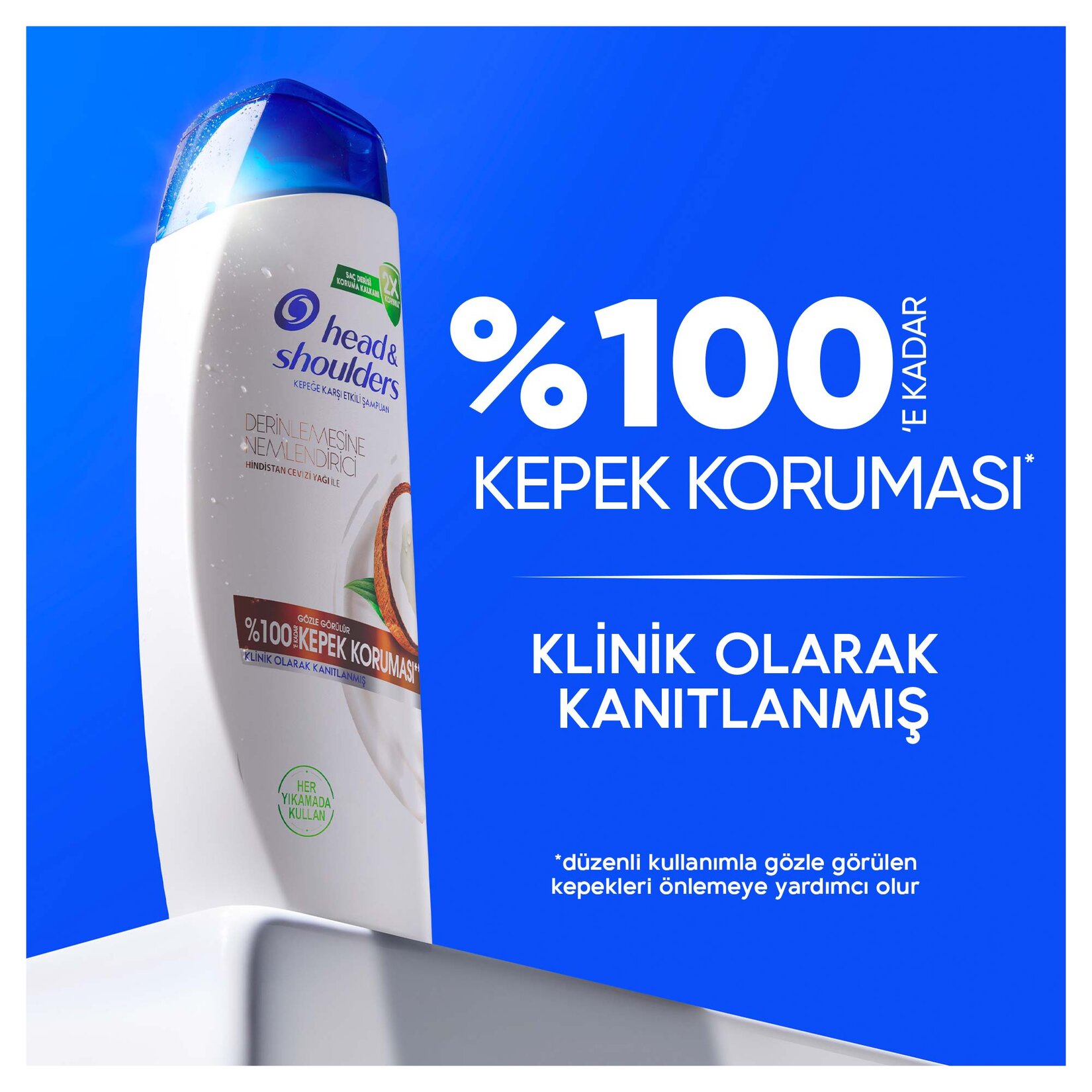 Head & Shoulders Şampuan Derinlemesine Nemlendirici Hindistan Cevizi 1in1 330 Ml - Görsel 3