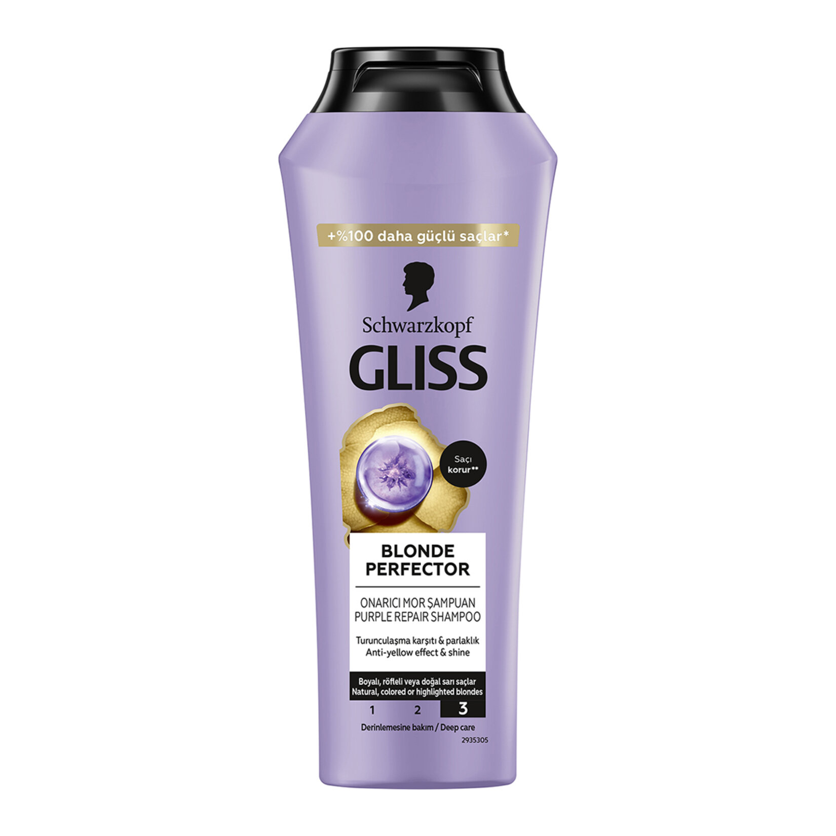 Gliss Blonde Perfector Onarıcı Mor Şampuan 250 Ml - Görsel 1