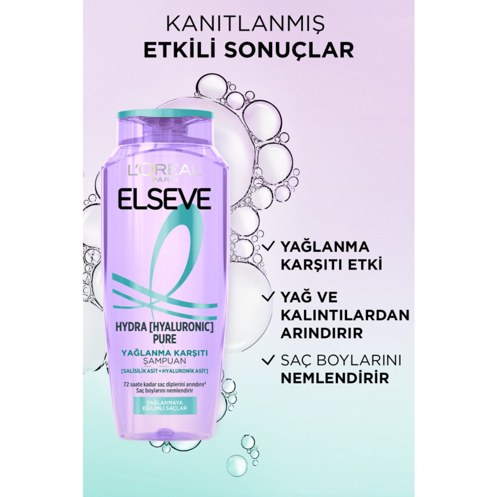 L'Oréal Paris Elseve Hydra [Hyaluronic] Pure Salisilik Asit İçeren Yağlanma Karşıtı Arındırıcı Şampuan 300 Ml - Görsel 4