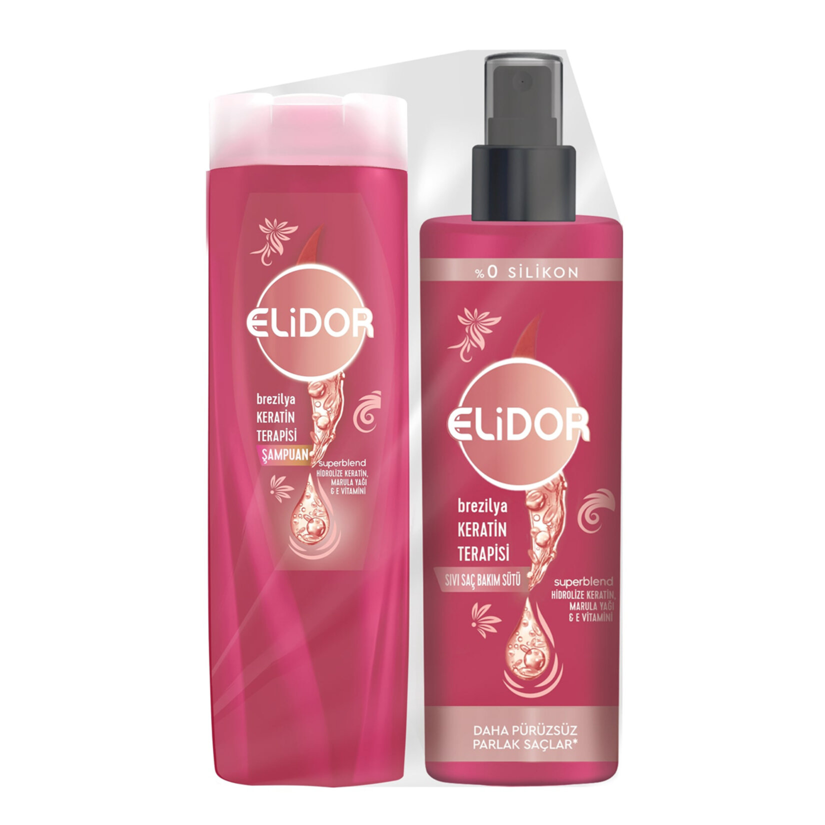Elidor Brezilya Keratin Terapisi Şampuan 200ml + Saç Bakım Sütü 200Ml