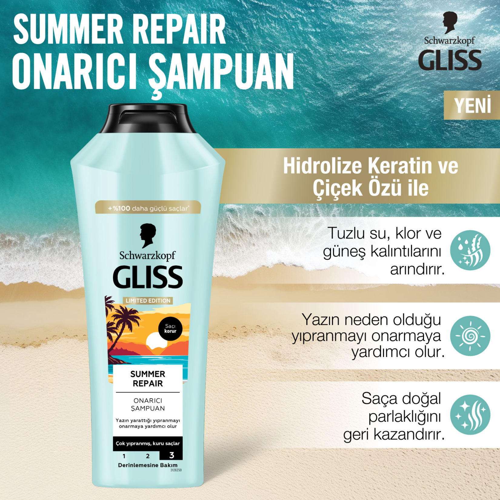 Gliss Summer Repair Şampuan 400 Ml - Görsel 2