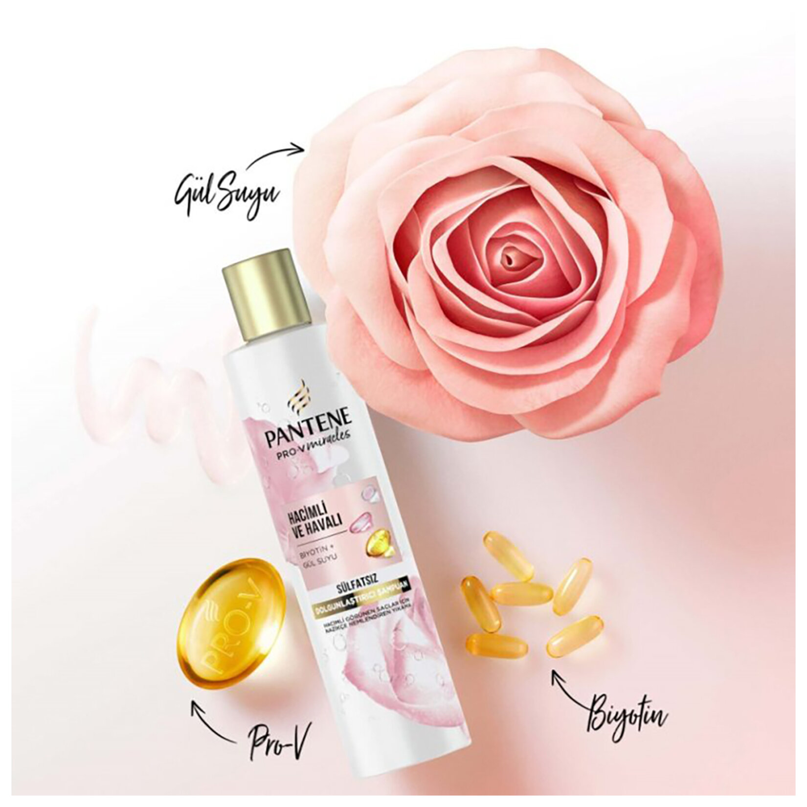 Pantene Hacimli ve Havalı Silikonsuz Şampuan 350 Ml - Görsel 3