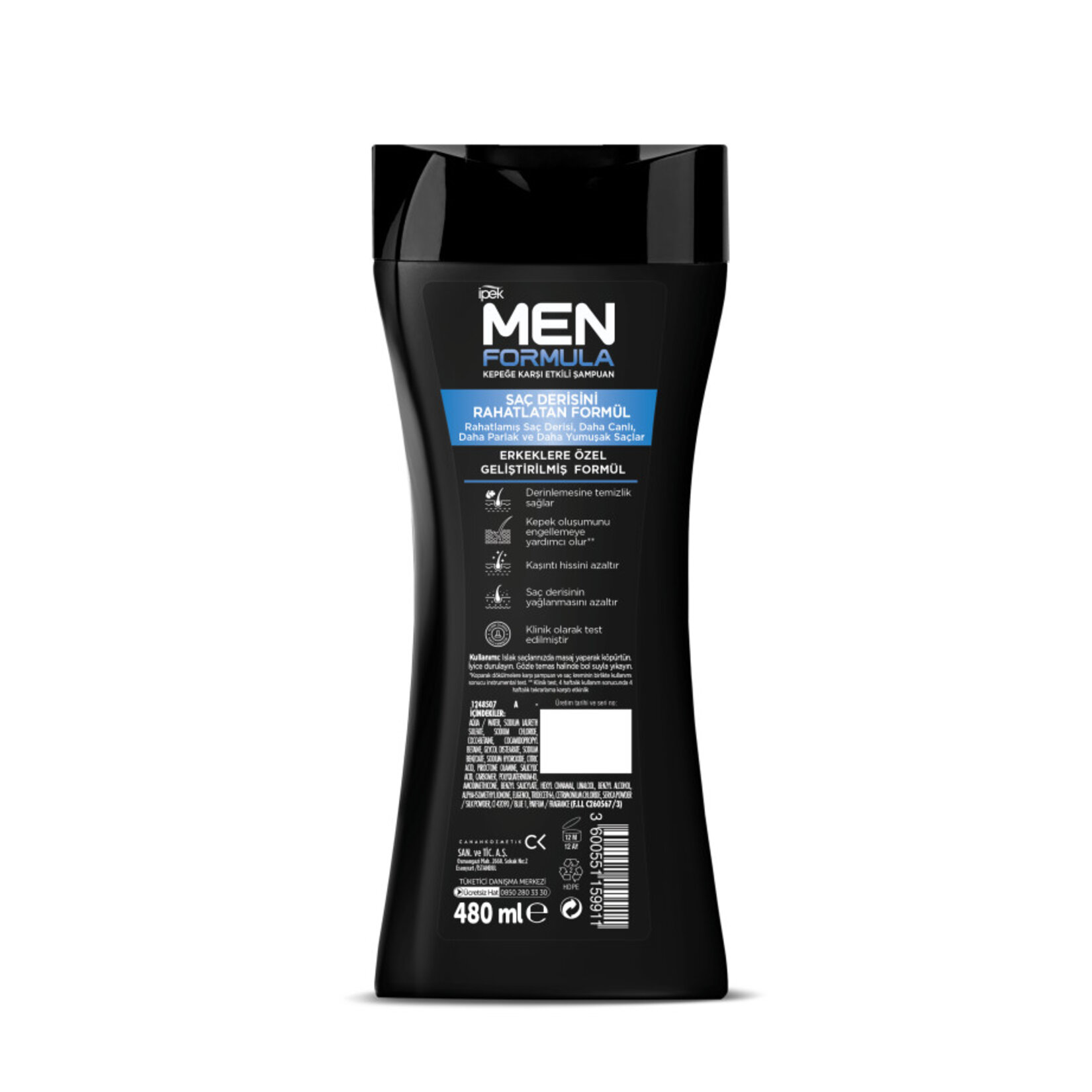 Ipek Men Formula Kepeğe Karşı Etkili Şampuan - Normal Saçlar 480 ml - Görsel 2