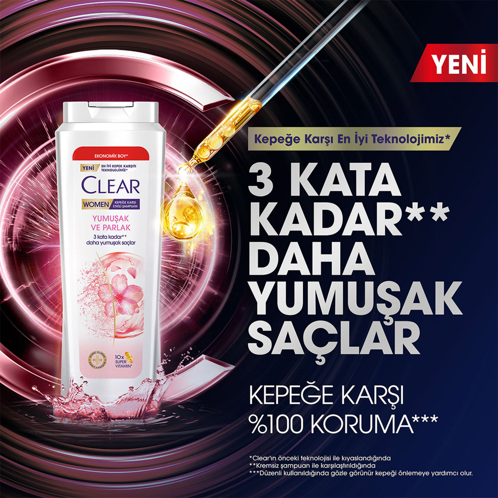 Clear Besleyici Şampuan Yumuşak ve Parlak Saçlar 600 ML - Görsel 3
