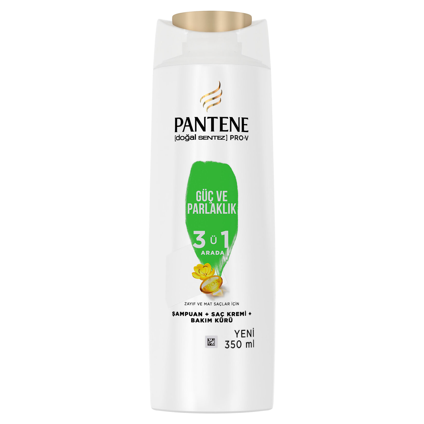 Pantene Doğal Sentez Güç ve Parlaklık 3'ü1 Arada Şampuan 350 Ml - Görsel 1