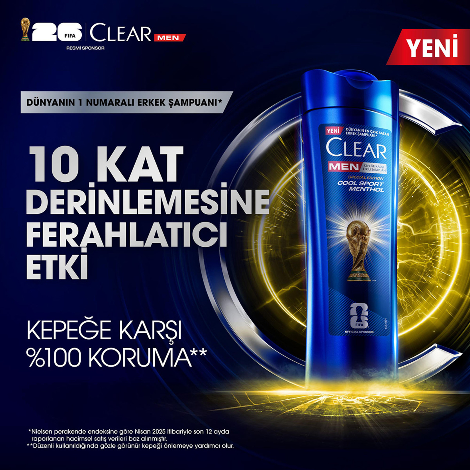 Clear Men Kepeğe Karşı Etkili Şampuan Cool Sport Menthol Ferahlatıcı Mentol Etkisi 350 ml - Görsel 2