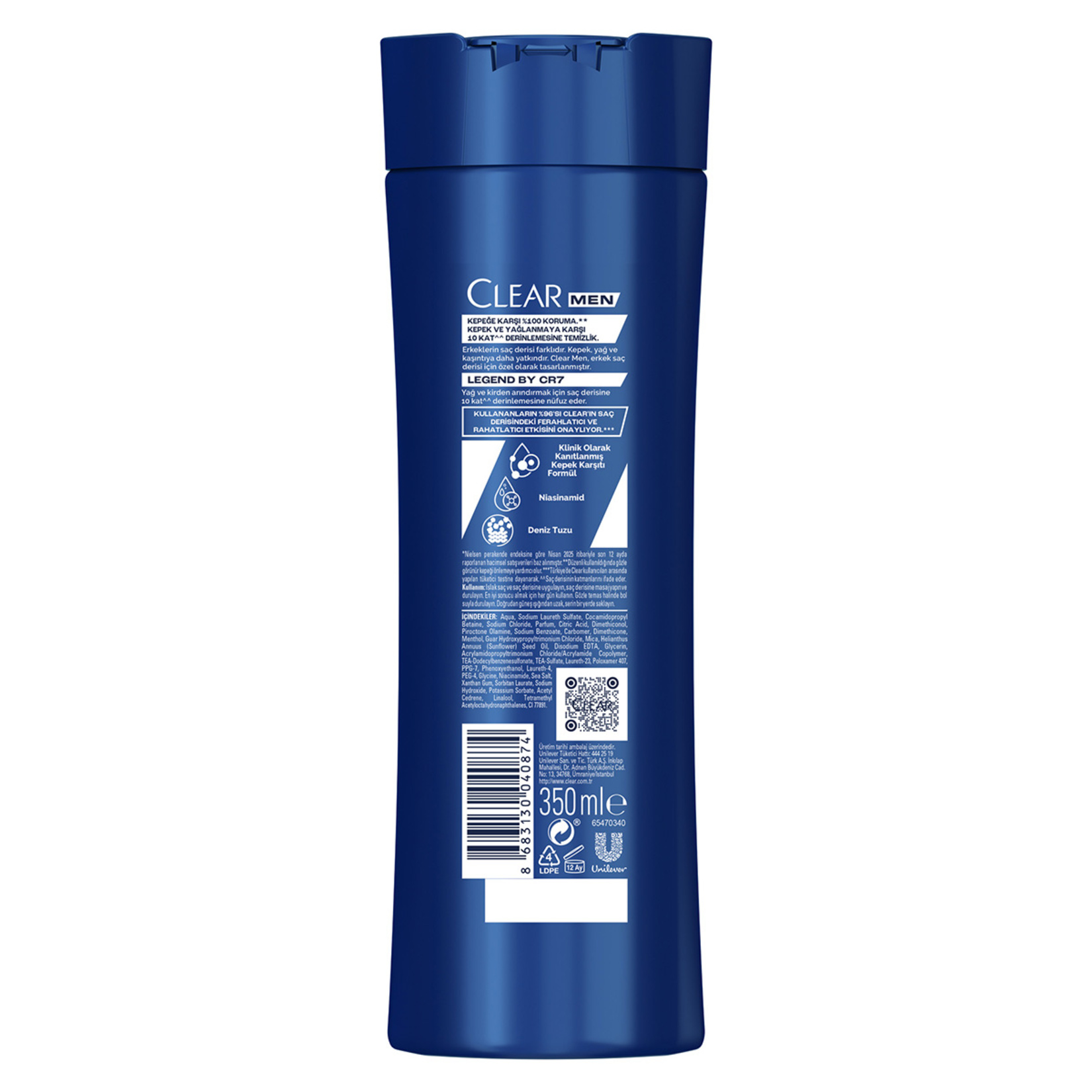 Clear Men Kepeğe Karşı Etkili Şampuan Legend By CR7 Cristiano Ronaldo 350 ml - Görsel 10