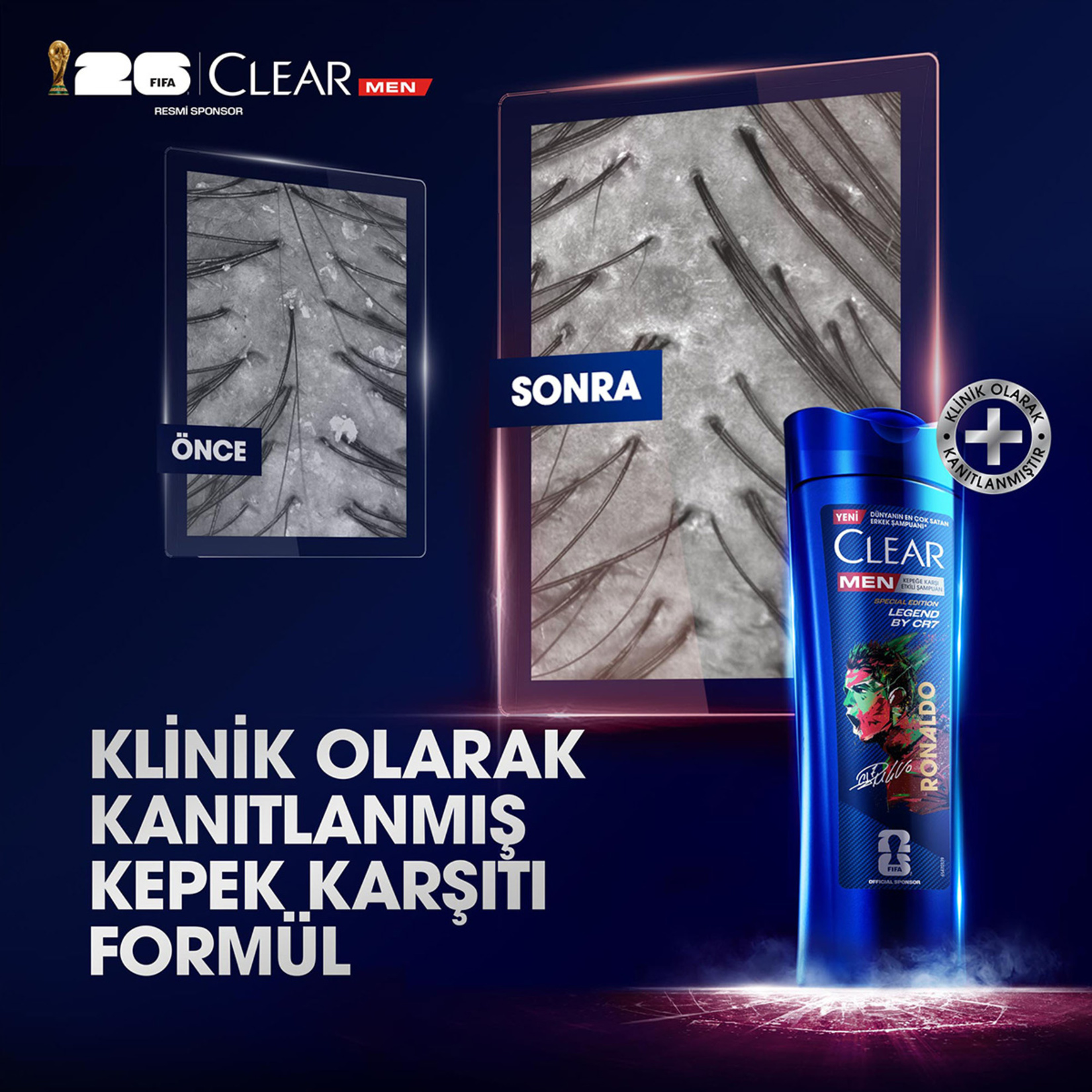 Clear Men Kepeğe Karşı Etkili Şampuan Legend By CR7 Cristiano Ronaldo 350 ml - Görsel 4
