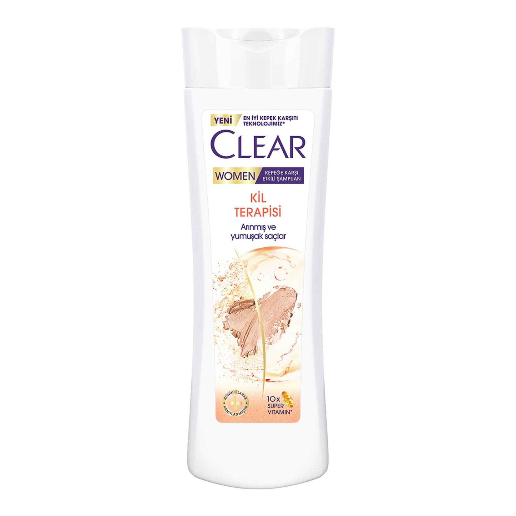 Clear Women Kepeğe Karşı Etkili Şampuan Kil Terapisi Arınmış ve Yumuşak Saçlar 350 ml - Görsel 1