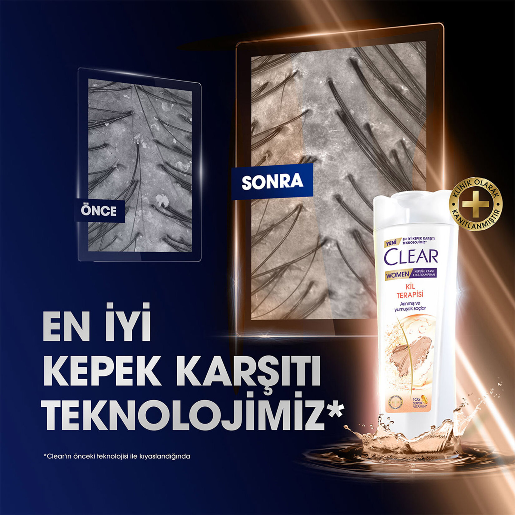 Clear Women Kepeğe Karşı Etkili Şampuan Kil Terapisi Arınmış ve Yumuşak Saçlar 350 ml - Görsel 4