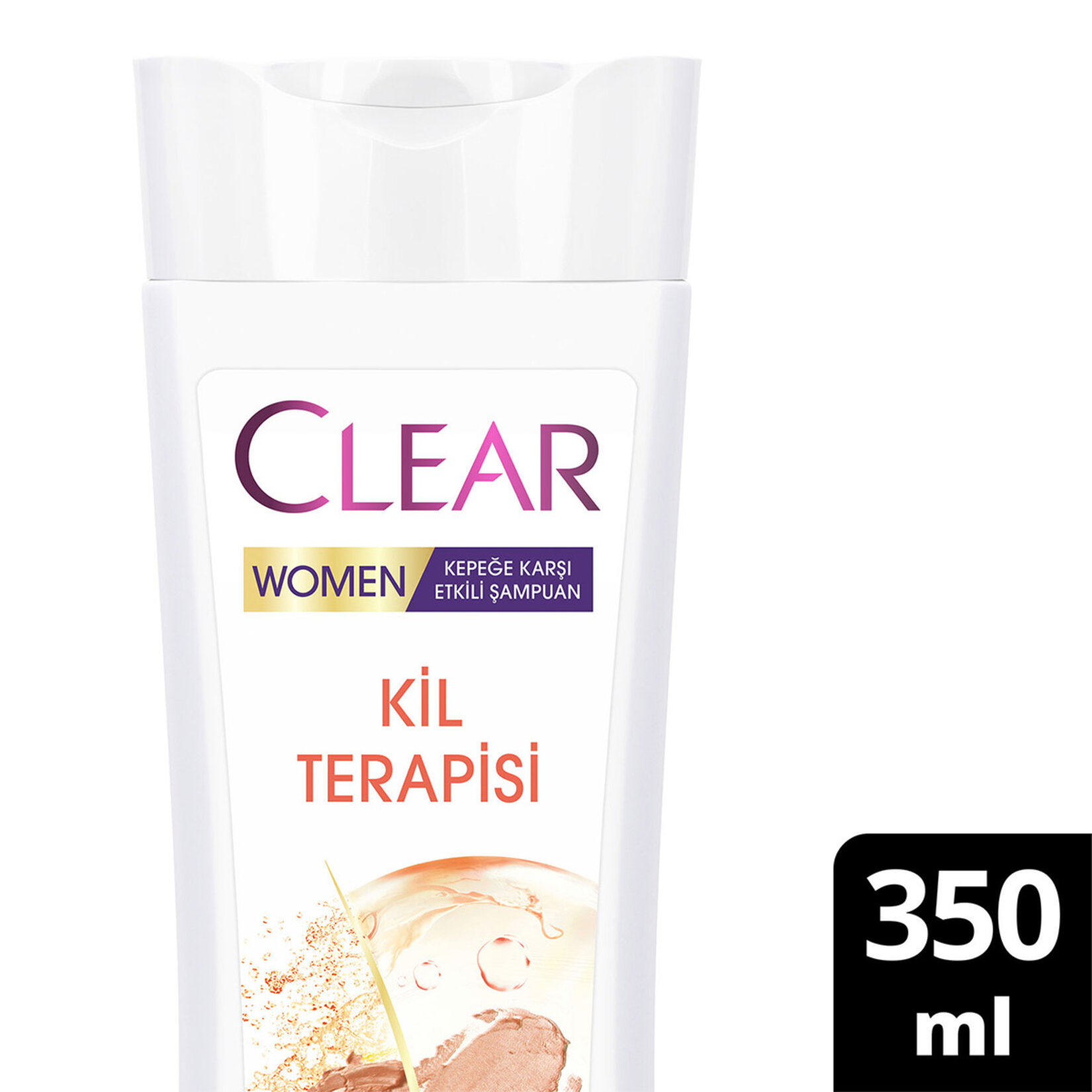 Clear Women Kepeğe Karşı Etkili Şampuan Kil Terapisi Arınmış ve Yumuşak Saçlar 350 ml - Görsel 2