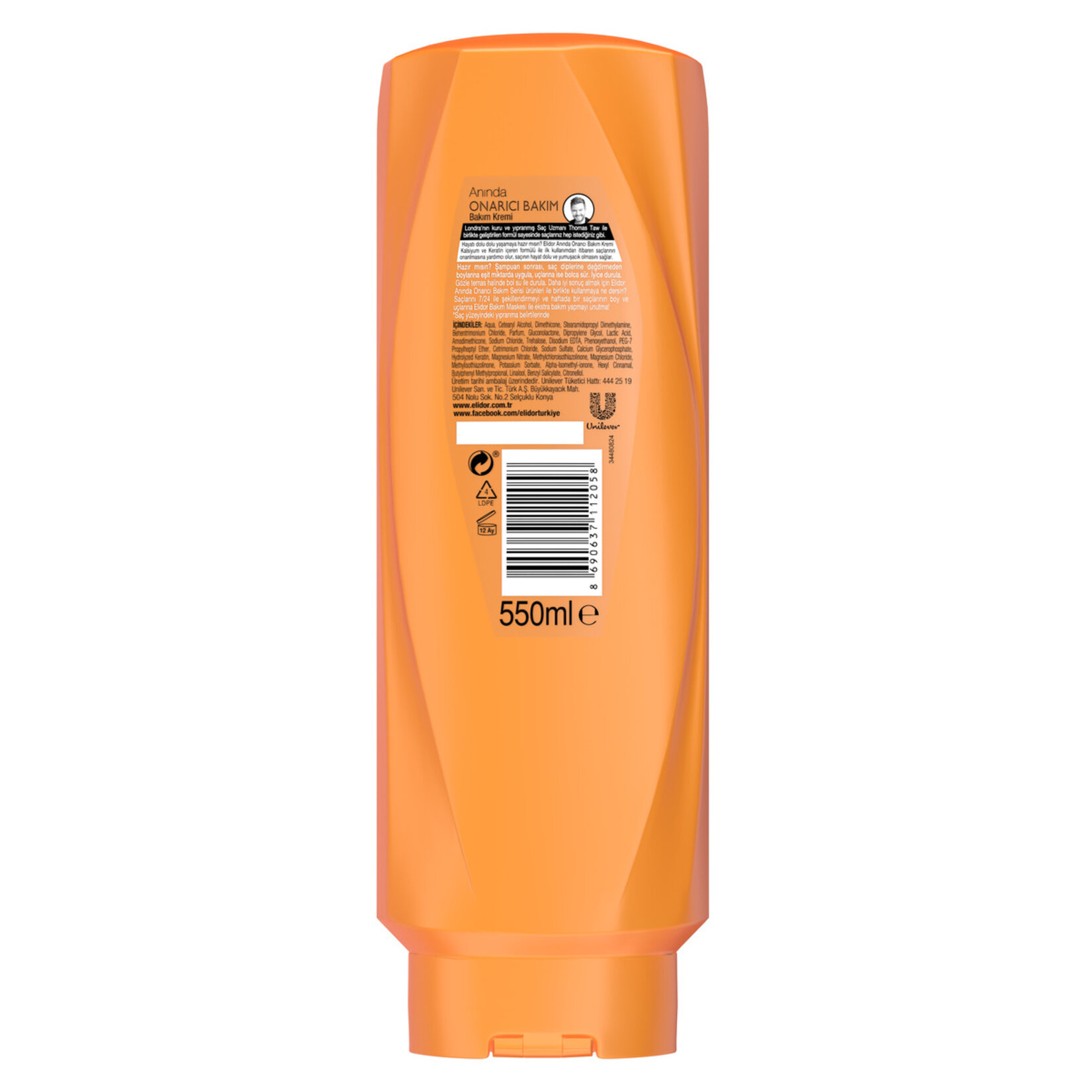 Elidor Saç Bakım Kremi Anında Onarıcı Bakım 550 Ml - Görsel 3