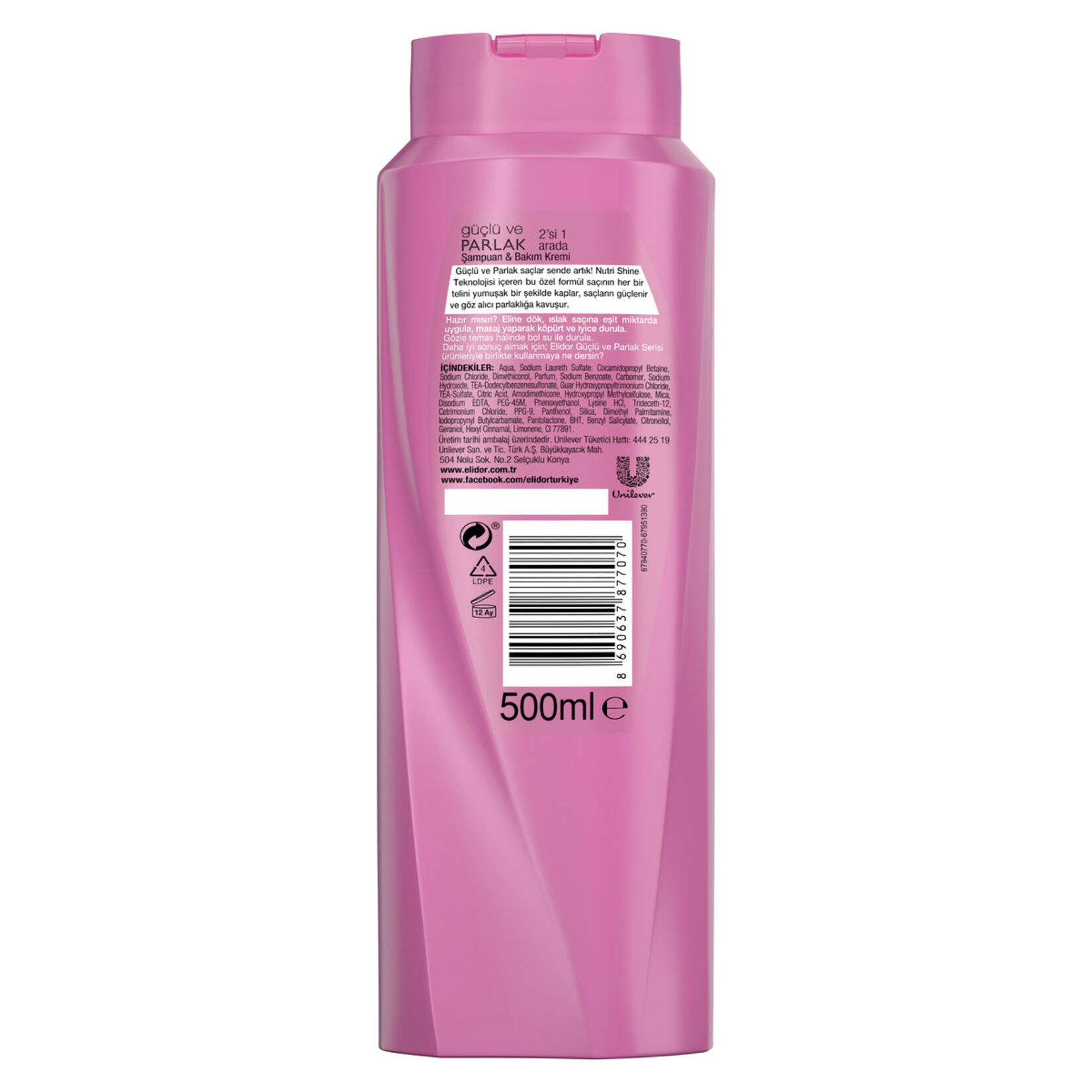 Elidor Güçlü Ve Parlak 2In1 Şampuan 500 Ml - Görsel 3