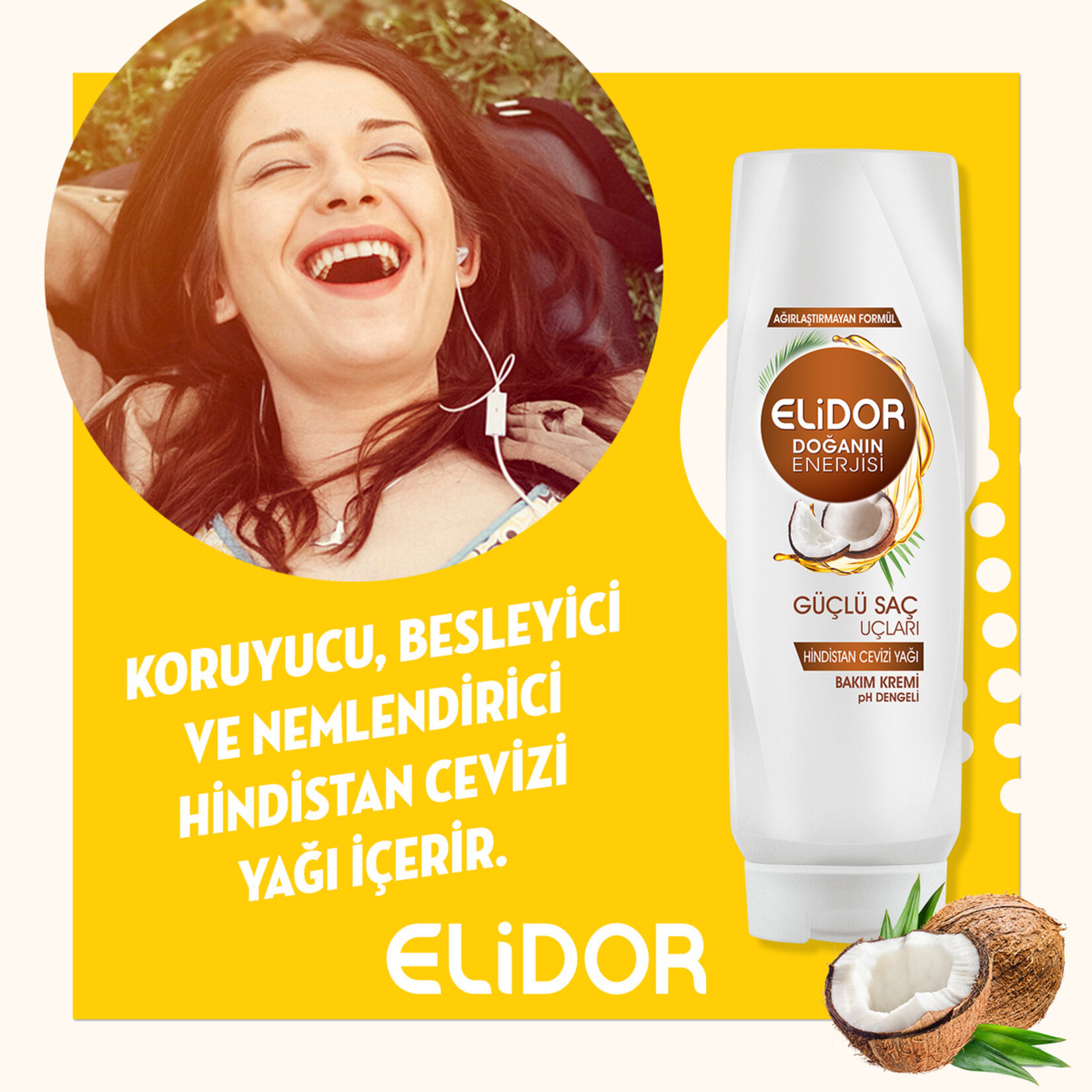 Elidor Doğanın Enerjisi Güçlü Saç Uçları Bakım Kremi 500Ml - Görsel 4