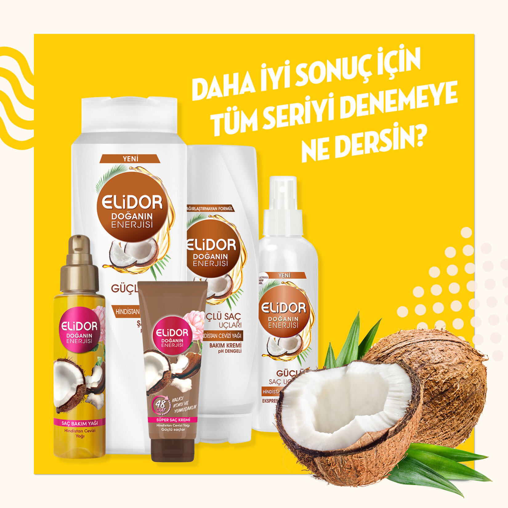 Elidor Doğanın Enerjisi Güçlü Saç Uçları Bakım Kremi 500Ml - Görsel 5