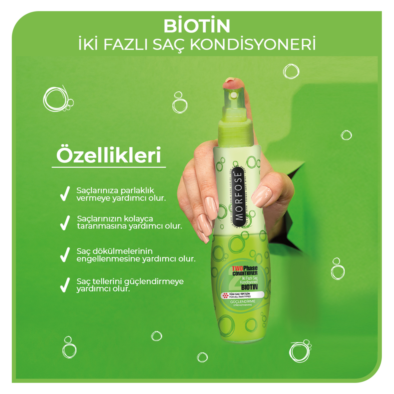 Morfose Biotin Çift Fazlı Fön Suyu 240 ml - Görsel 3