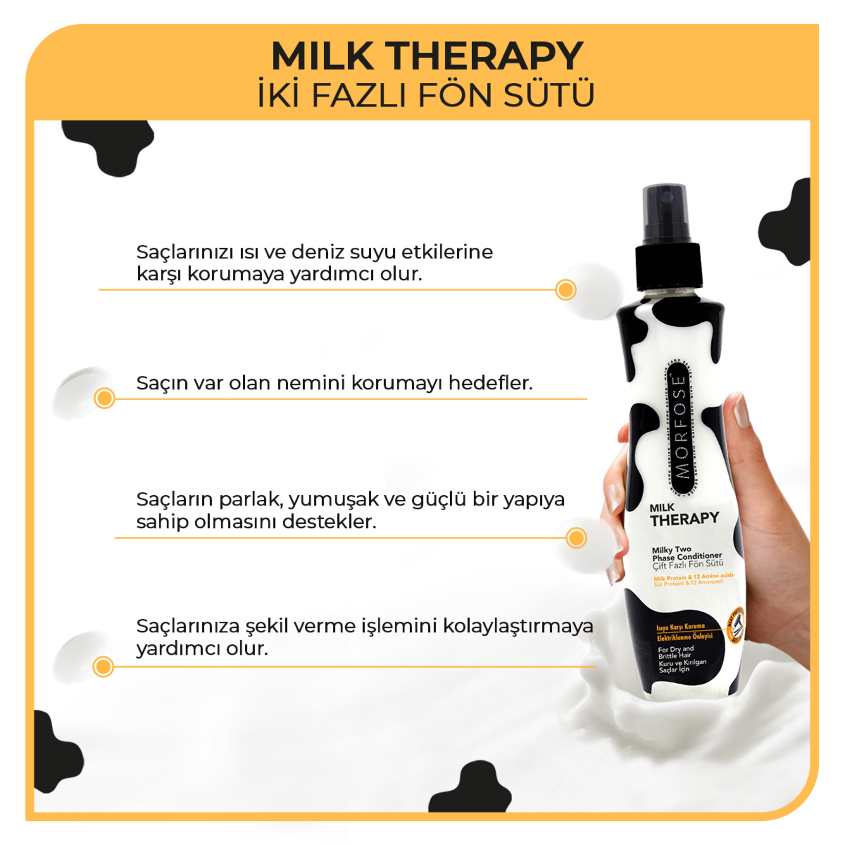 Morfose Milk Therapy Çift Fazlı Fön Sütü 240 ml - Görsel 3