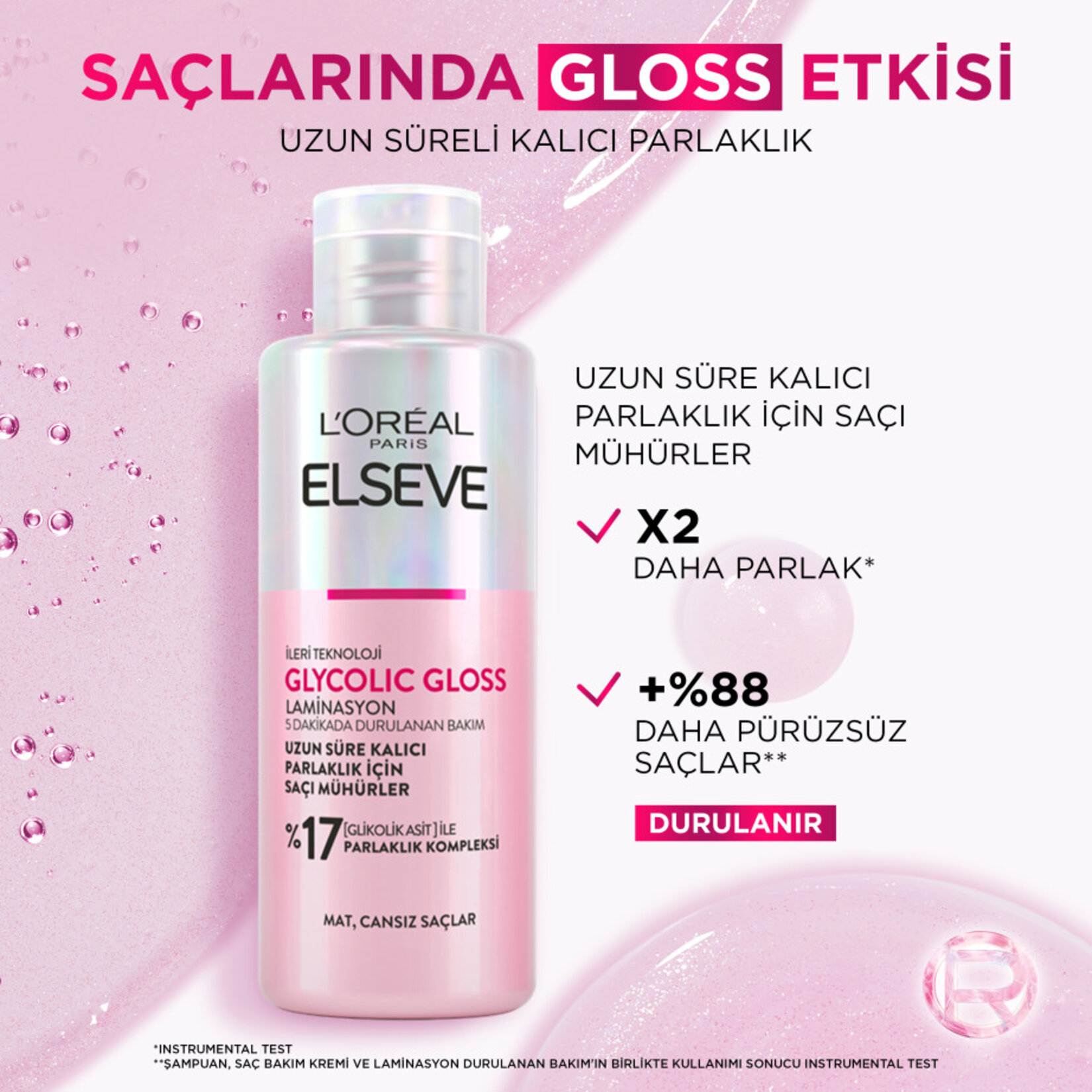 L'Oréal Paris Elseve Glycolic Gloss Laminasyon Bakımı 200 Ml - Görsel 5