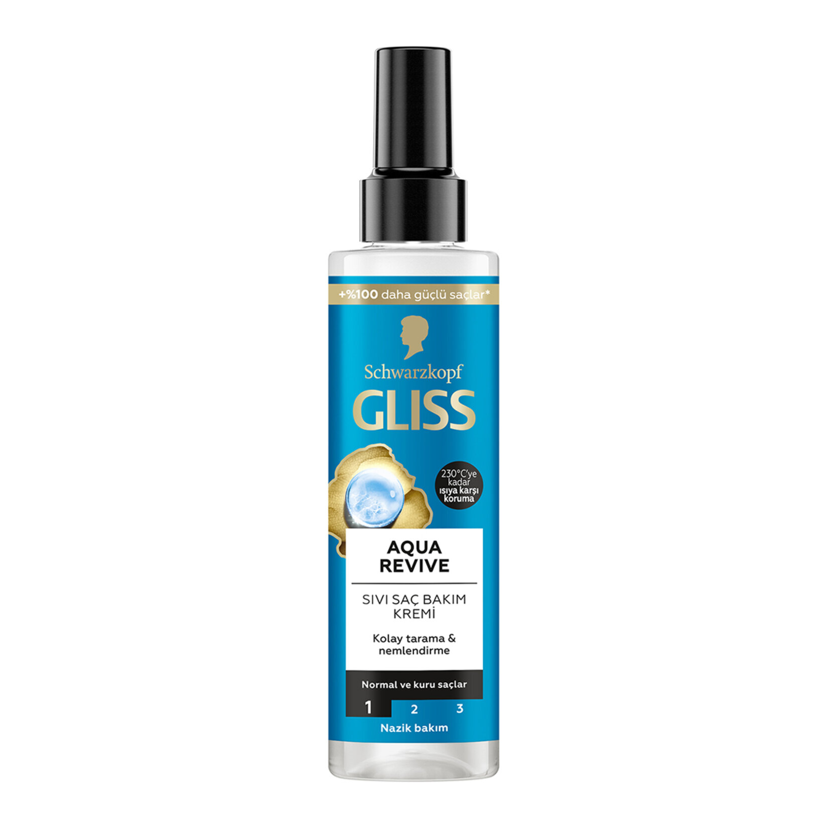 Gliss Aqua Revive Nemlendirici Sıvı Saç Bakım Kremi - Hyaluron ve Deniz Yosunu Özü ile 200 ml - Görsel 1