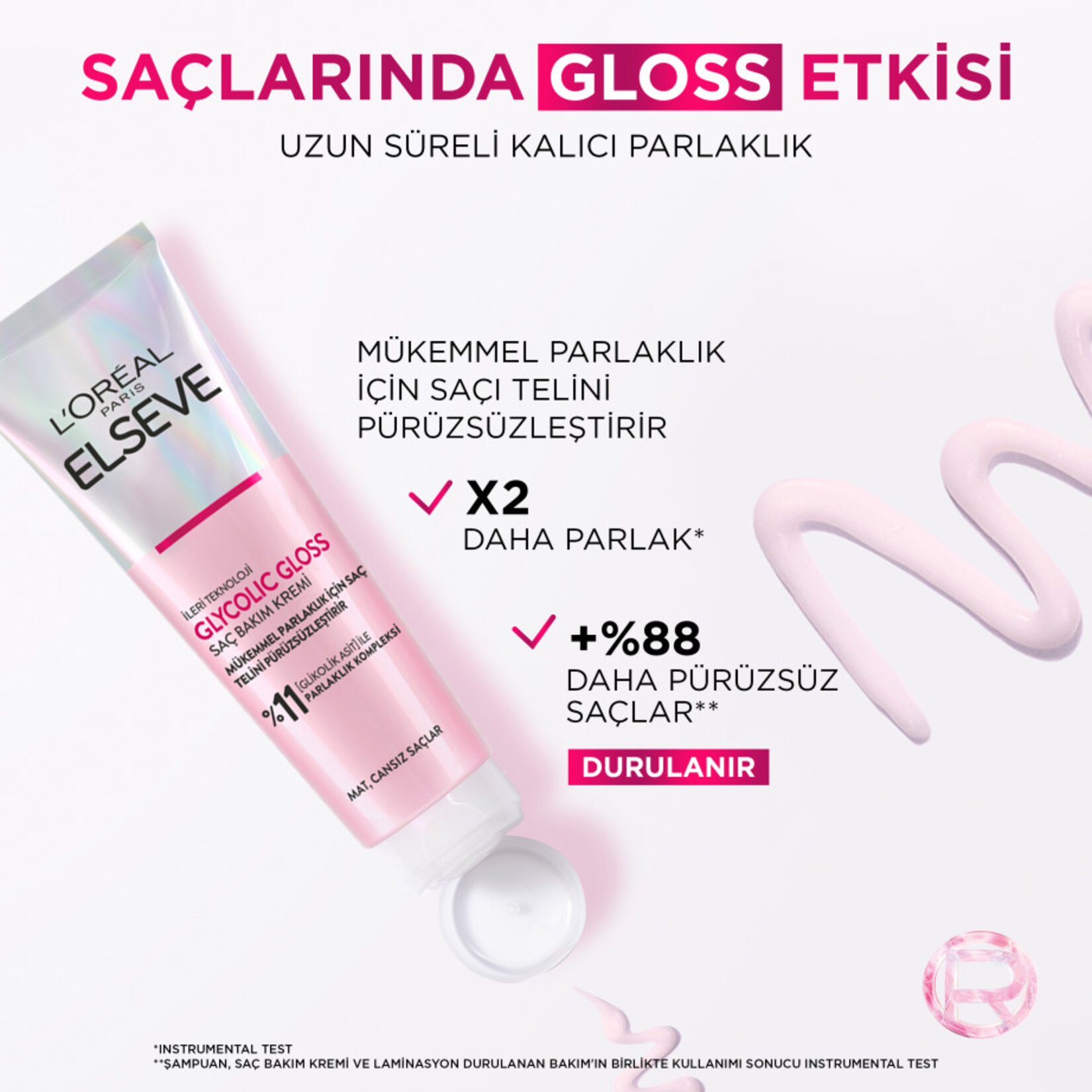 L'Oréal Paris Elseve Glycolic Gloss Pürüzsüzleştirici Saç Kremi 150 Ml - Görsel 5