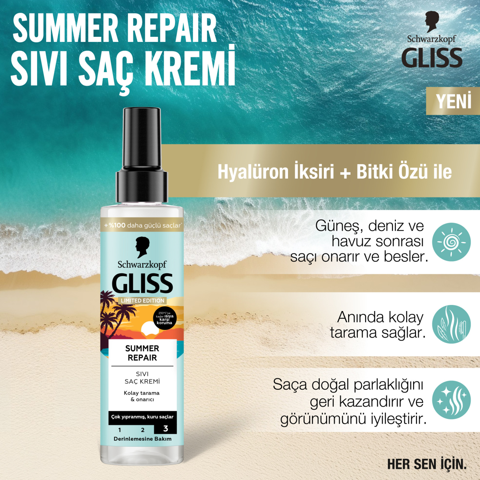 Gliss Summer Repair Sıvı Saç Kremi 200 Ml - Görsel 2