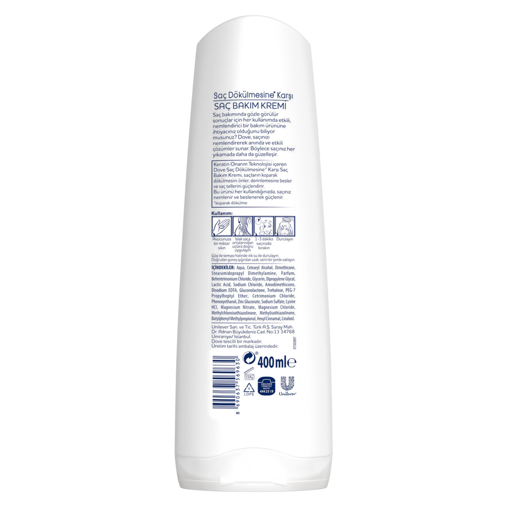 Dove Terapi Saç Kremi Koparak Dökülmelere Karşı  400 Ml - Görsel 3