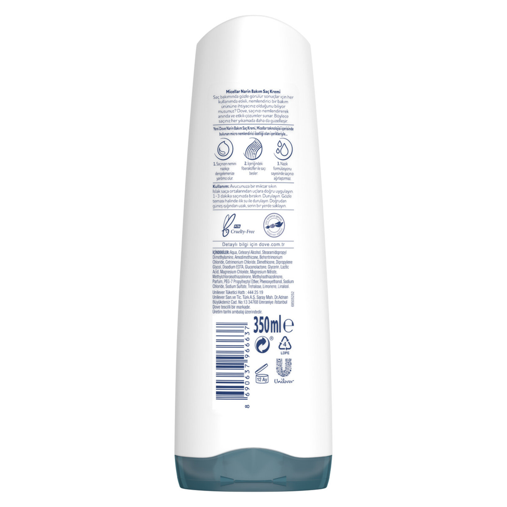 Dove Micellar Narin Bakım Saç Kremi 400 Ml - Görsel 3