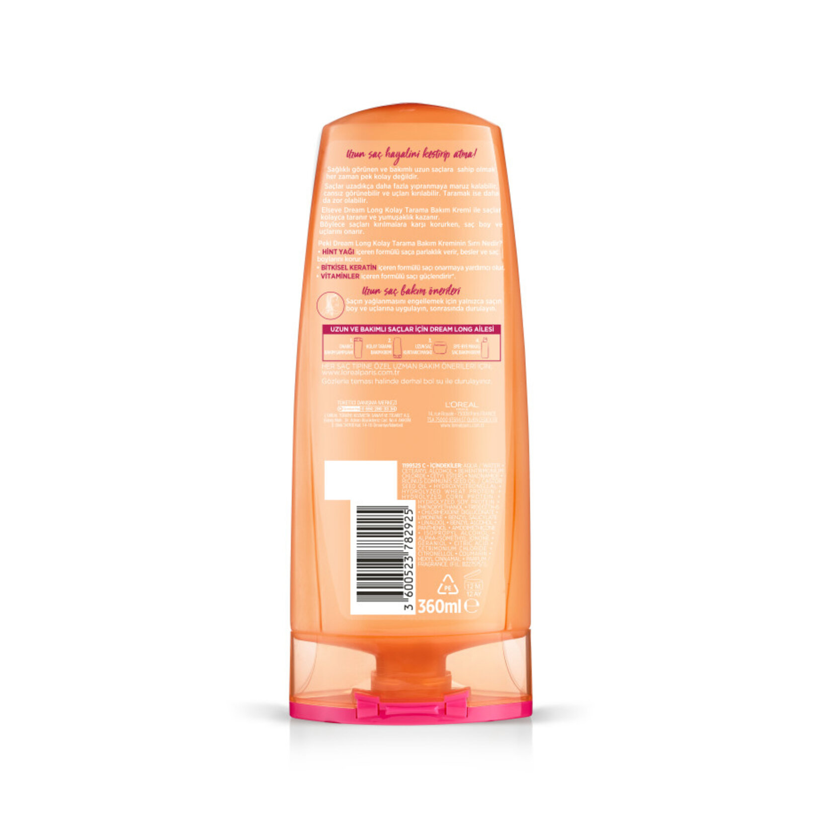 L'Oréal Paris Elseve Dream Long Kolay Tarama Saç Bakım Kremi 360 Ml - Görsel 2