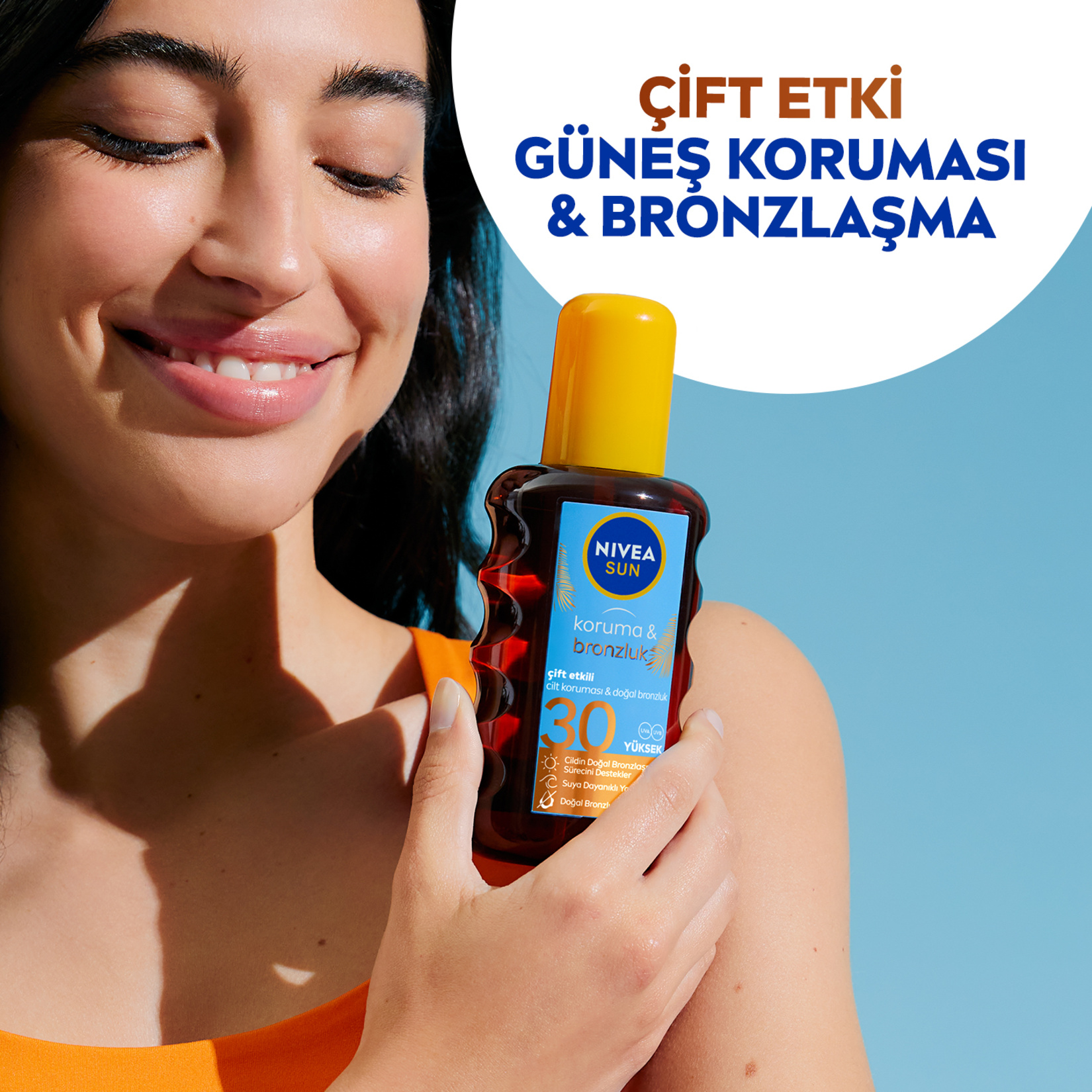 NIVEA SUN SPF20 Güneş Koruyucu ve Bronzlaştırıcı Vücut Yağ Spreyi 200 Ml - Görsel 4
